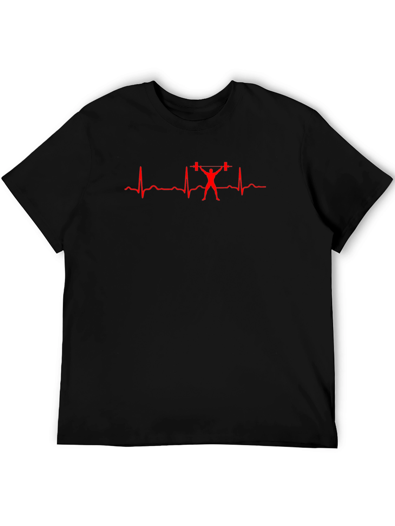 Weightlifting Heartbeat T-Shirt - Black
