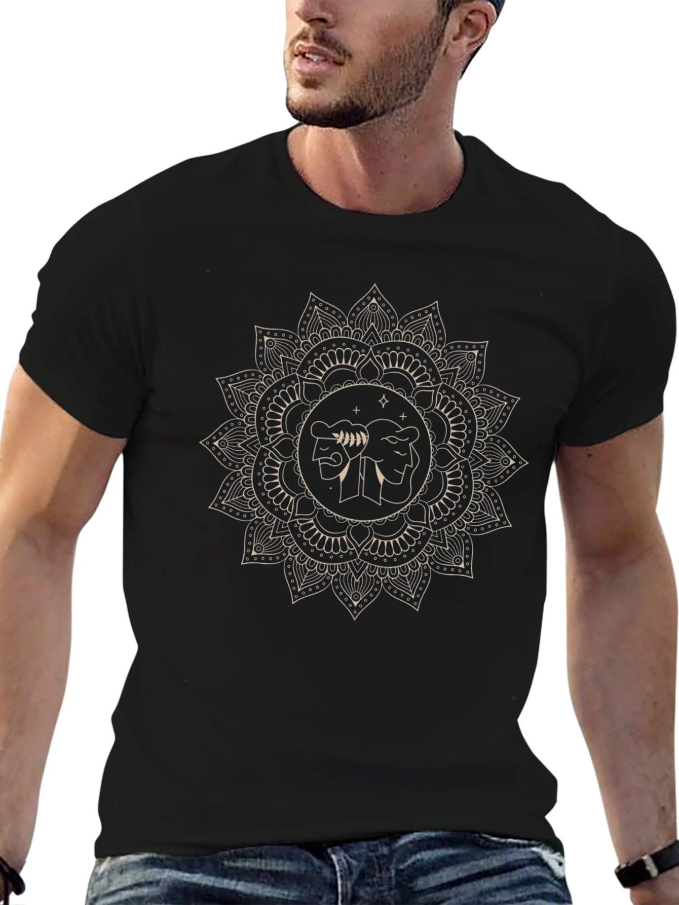 Gemini Mandala Graphic Tee - Zodiac T-Shirt