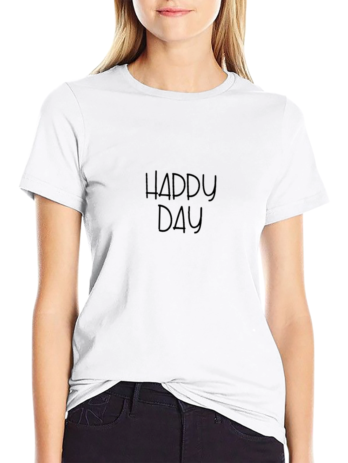 Happy Day Black T-Shirt Casual Wear