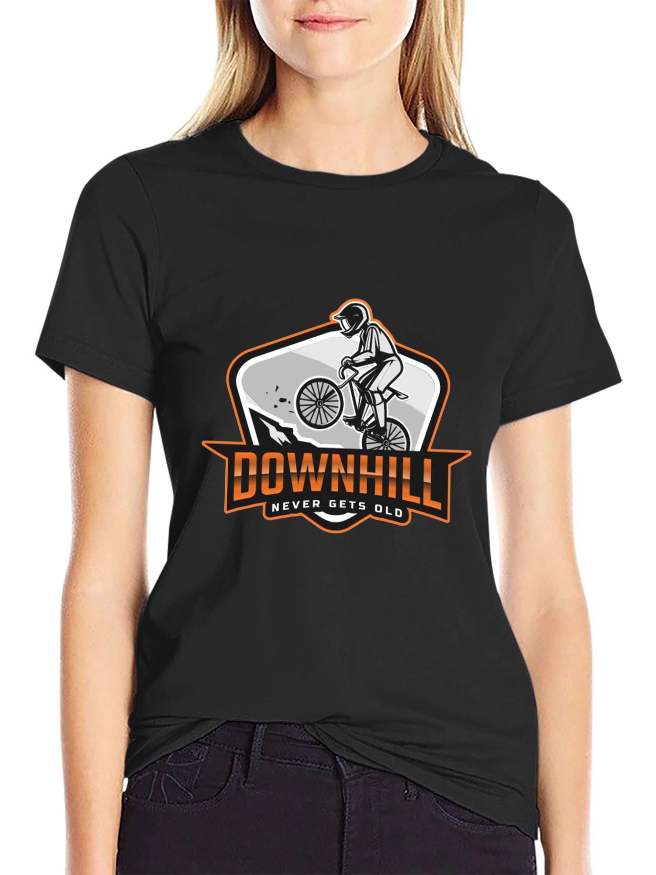 Downhill Biker Graphic T-Shirt - Never Gets Old