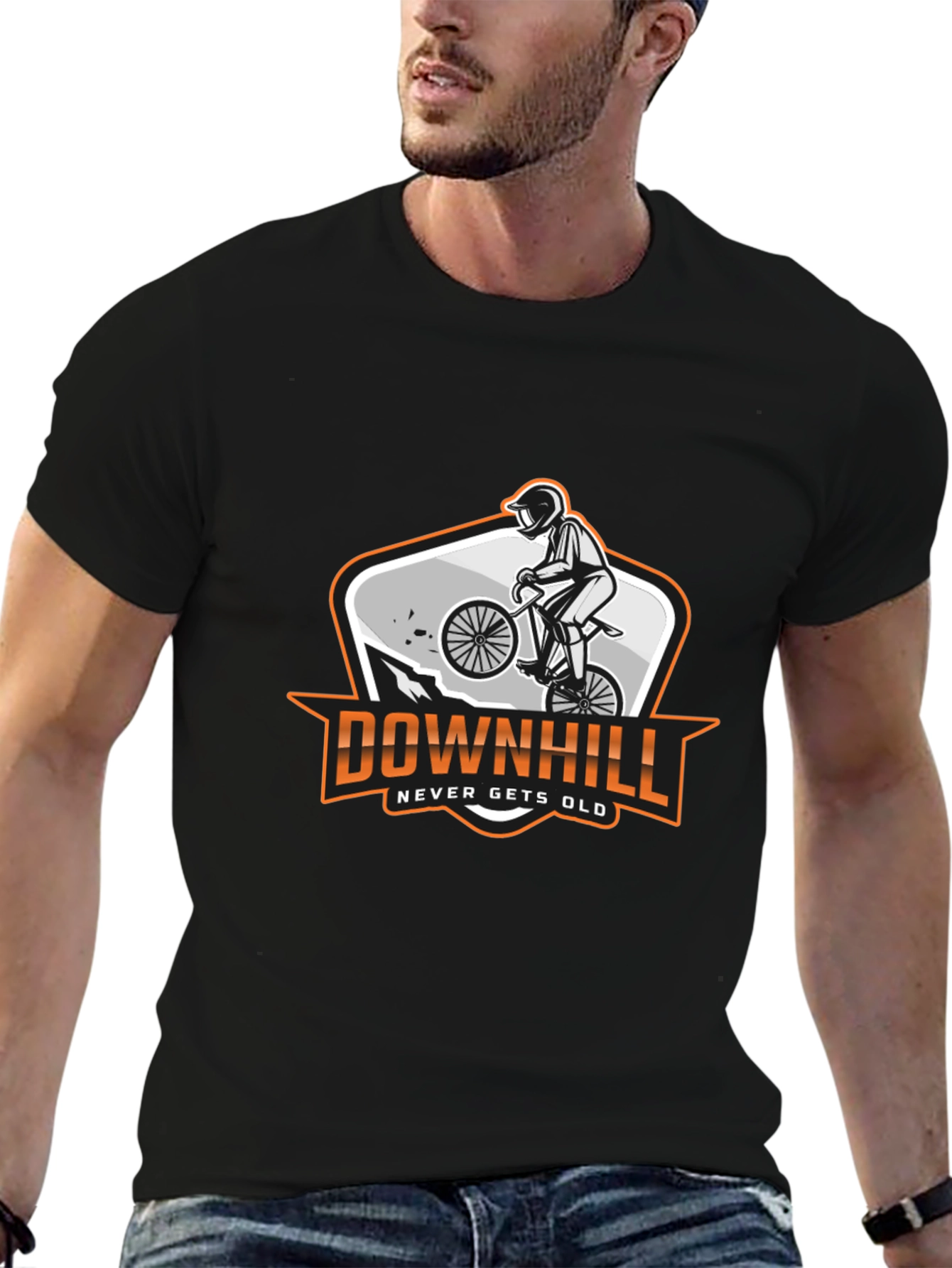 Downhill Biker Graphic T-Shirt - Never Gets Old