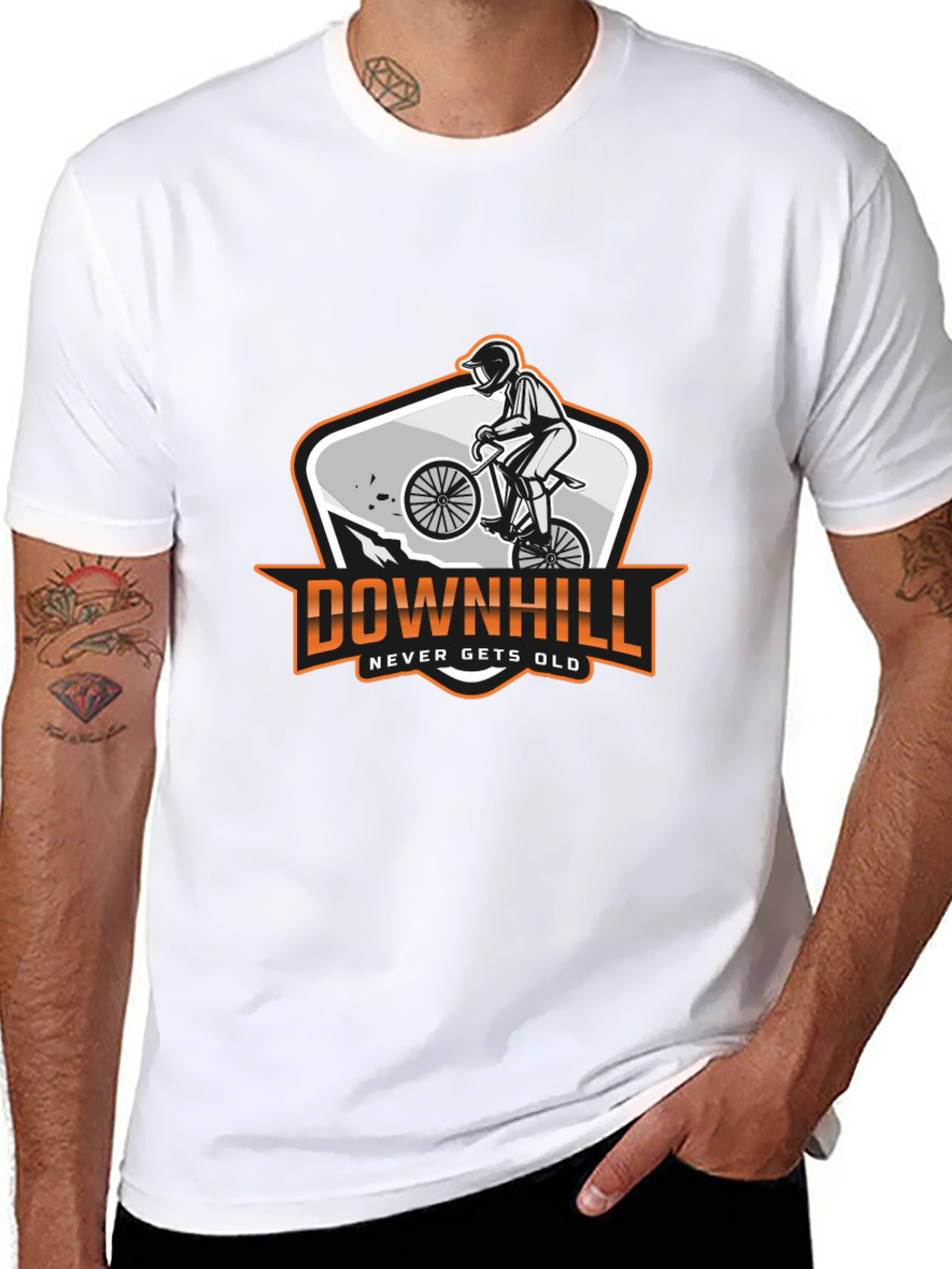 Downhill Biker Graphic T-Shirt - Never Gets Old