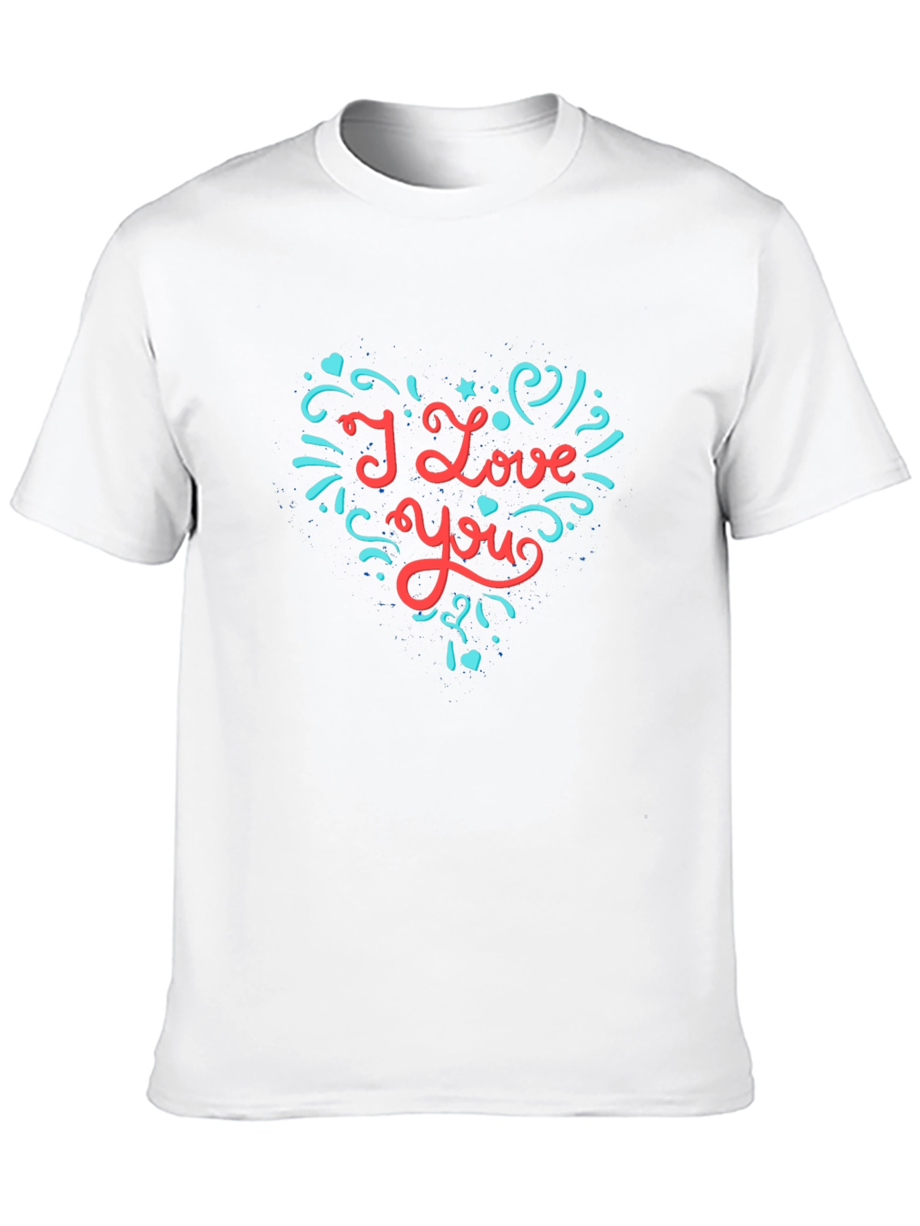 I Love You Heart Graphic Tee - Black