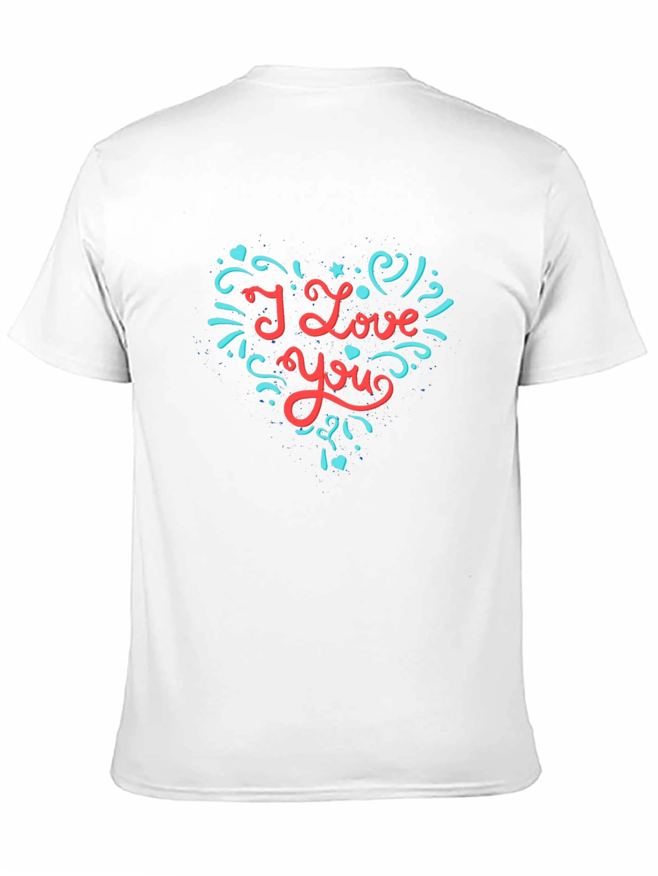 I Love You Heart Graphic Tee - Black