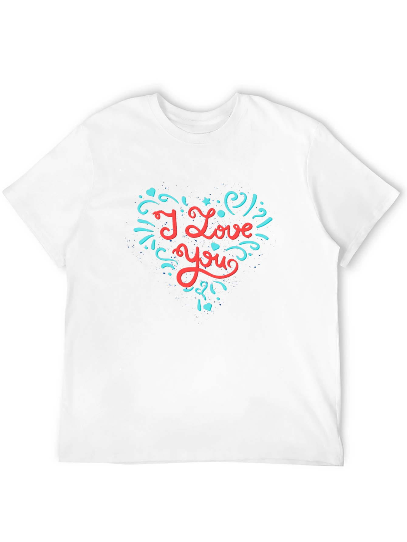 I Love You Heart Graphic Tee - Black