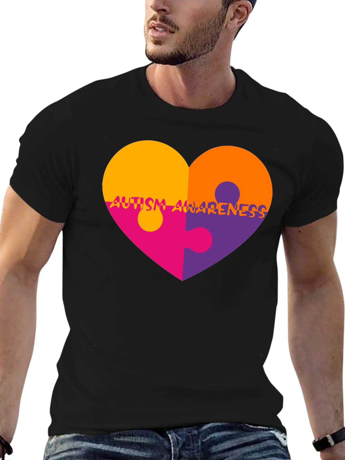 Autism Awareness Heart Puzzle T-Shirt