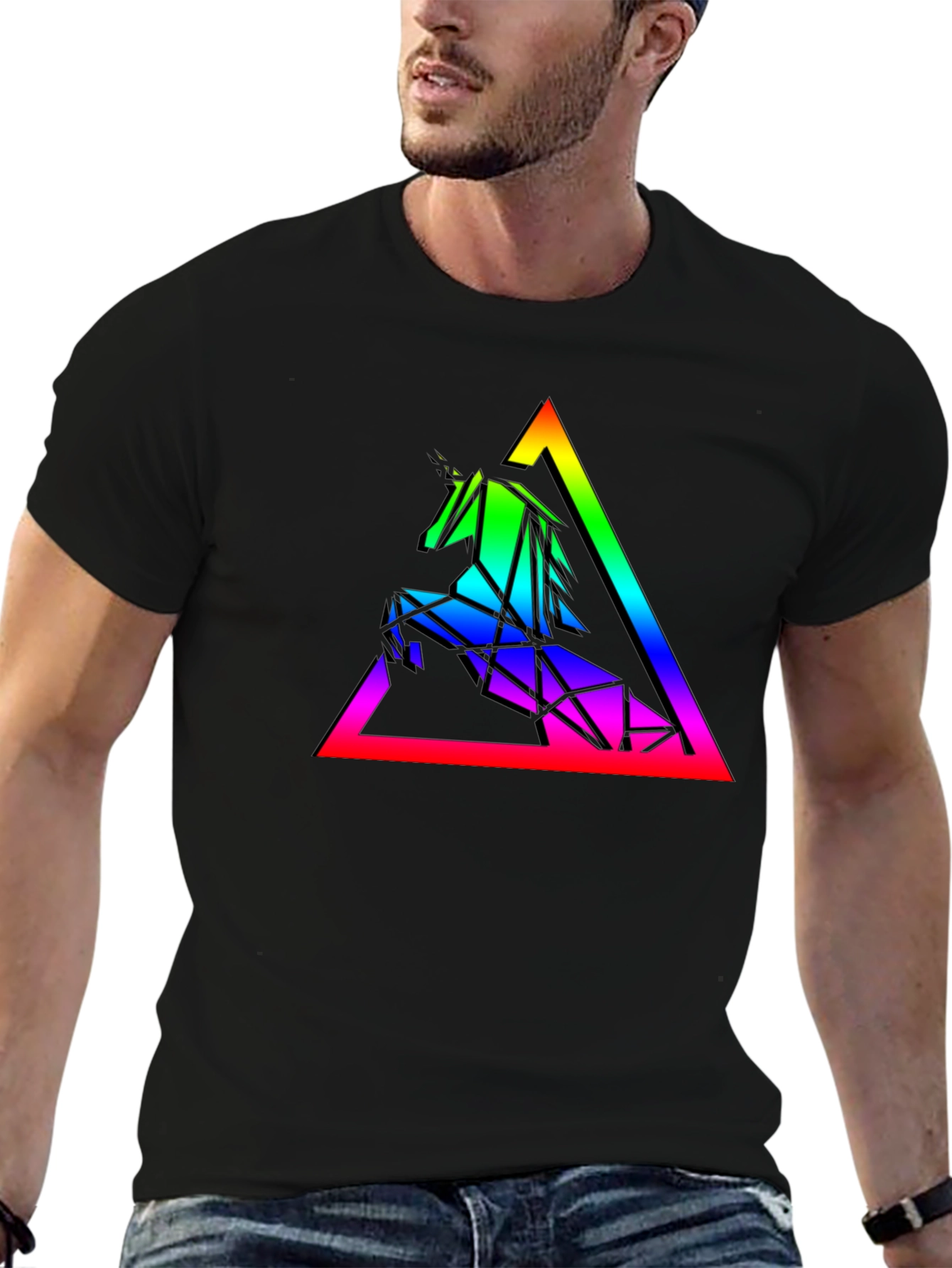 Geometric Unicorn Rainbow T-Shirt