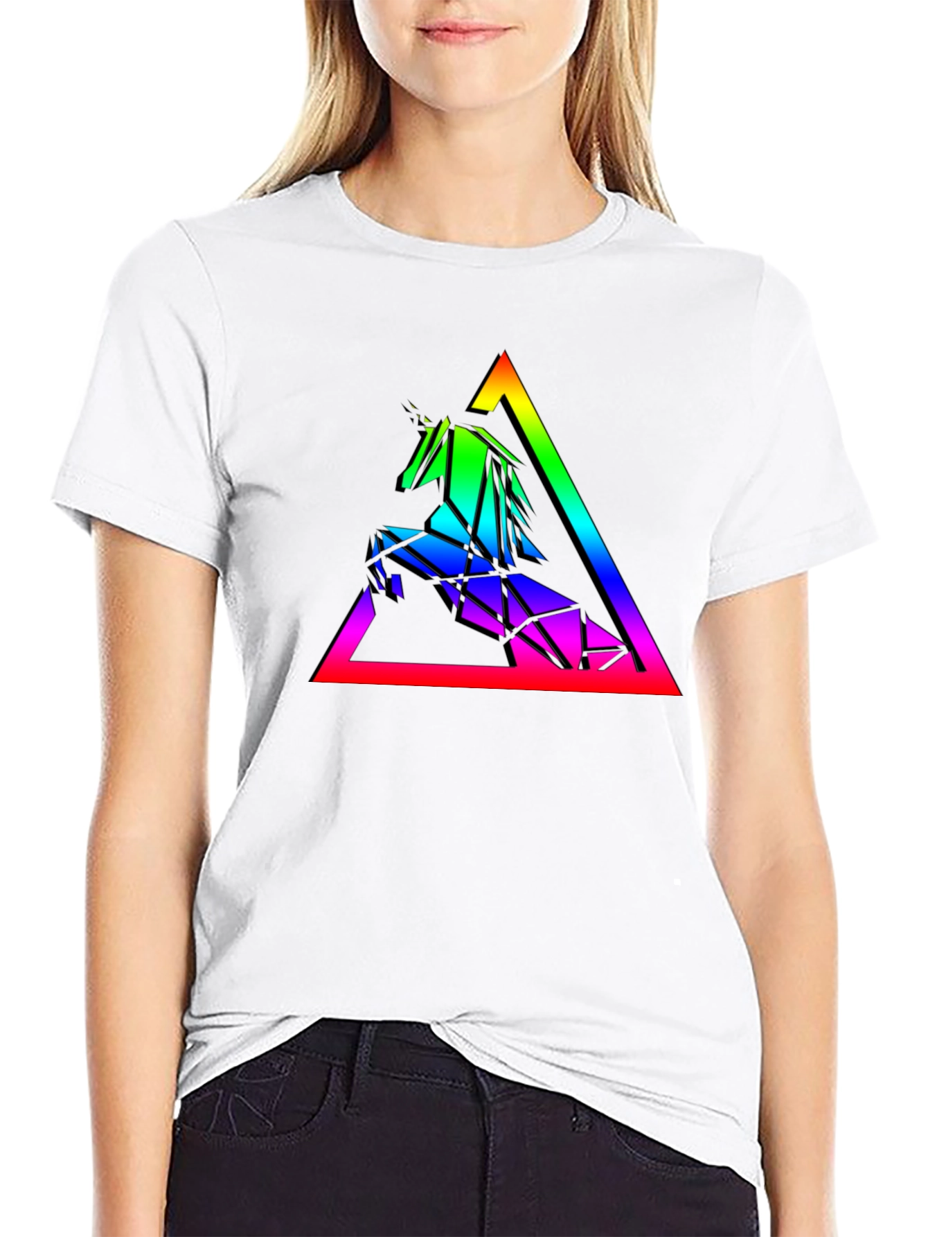 Geometric Unicorn Rainbow T-Shirt