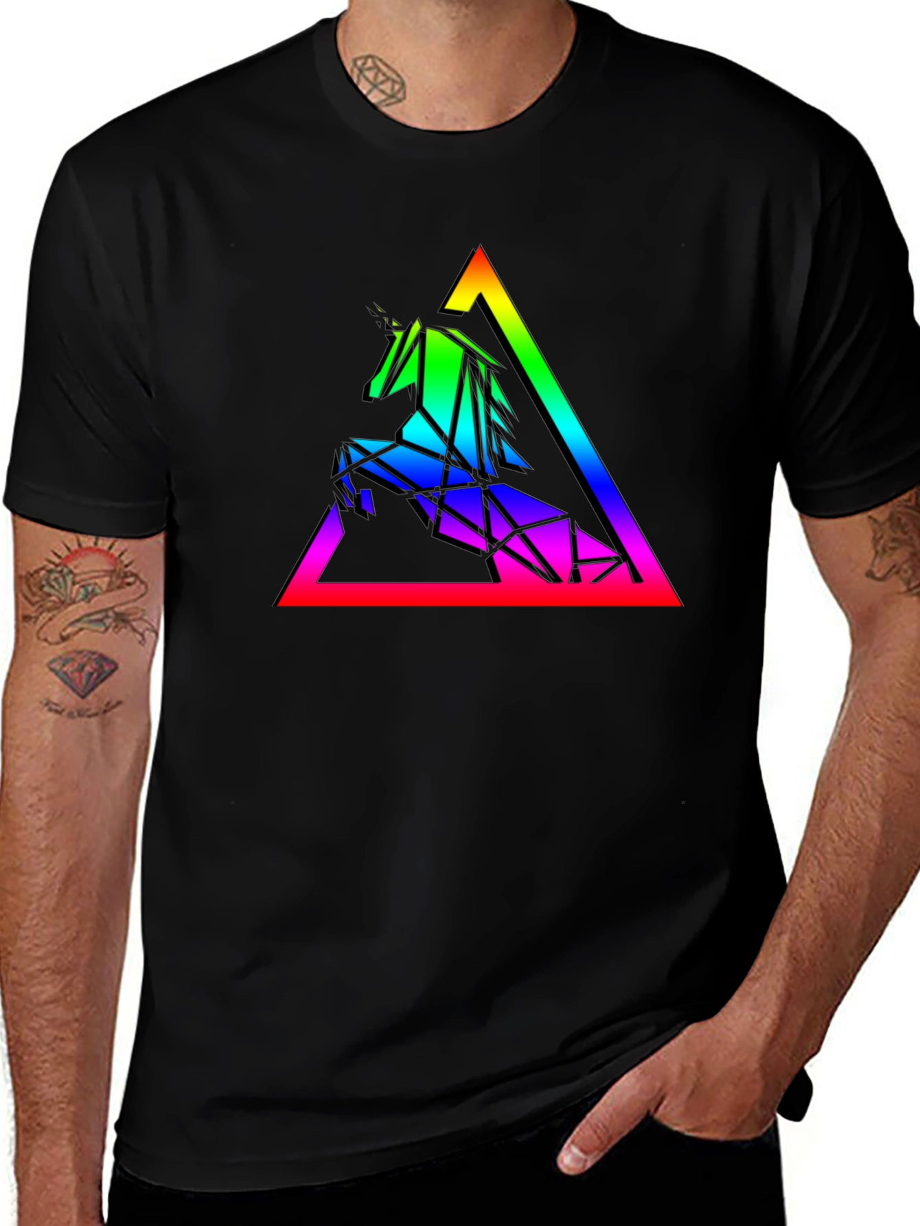 Geometric Unicorn Rainbow T-Shirt