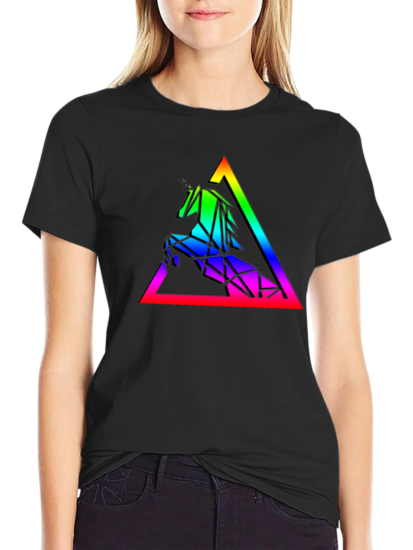 Geometric Unicorn Rainbow T-Shirt