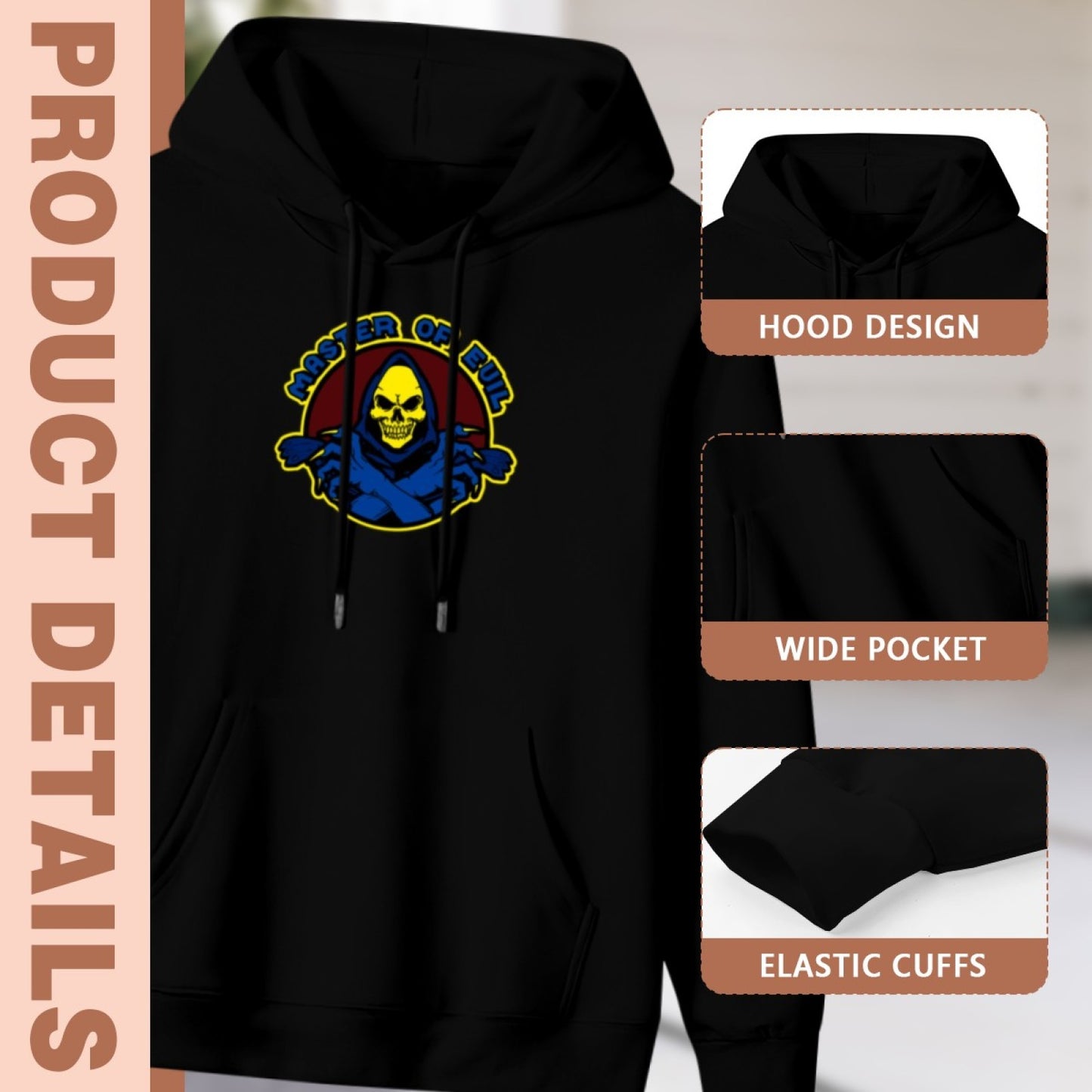 Cozy New Unisex Black Hoodie - Watercolor Sunset Pattern - Soft Sweatshirt - American Direct Shipping