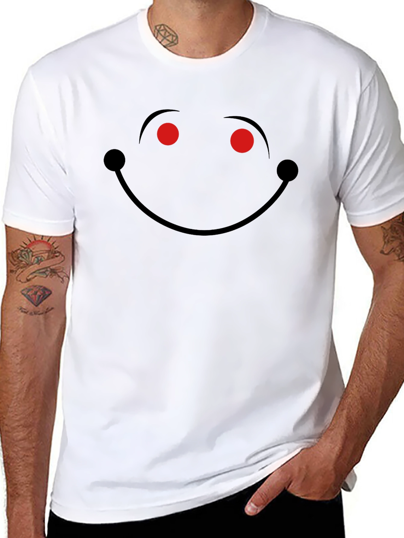 Mens Black Evil Smile Graphic T-Shirt