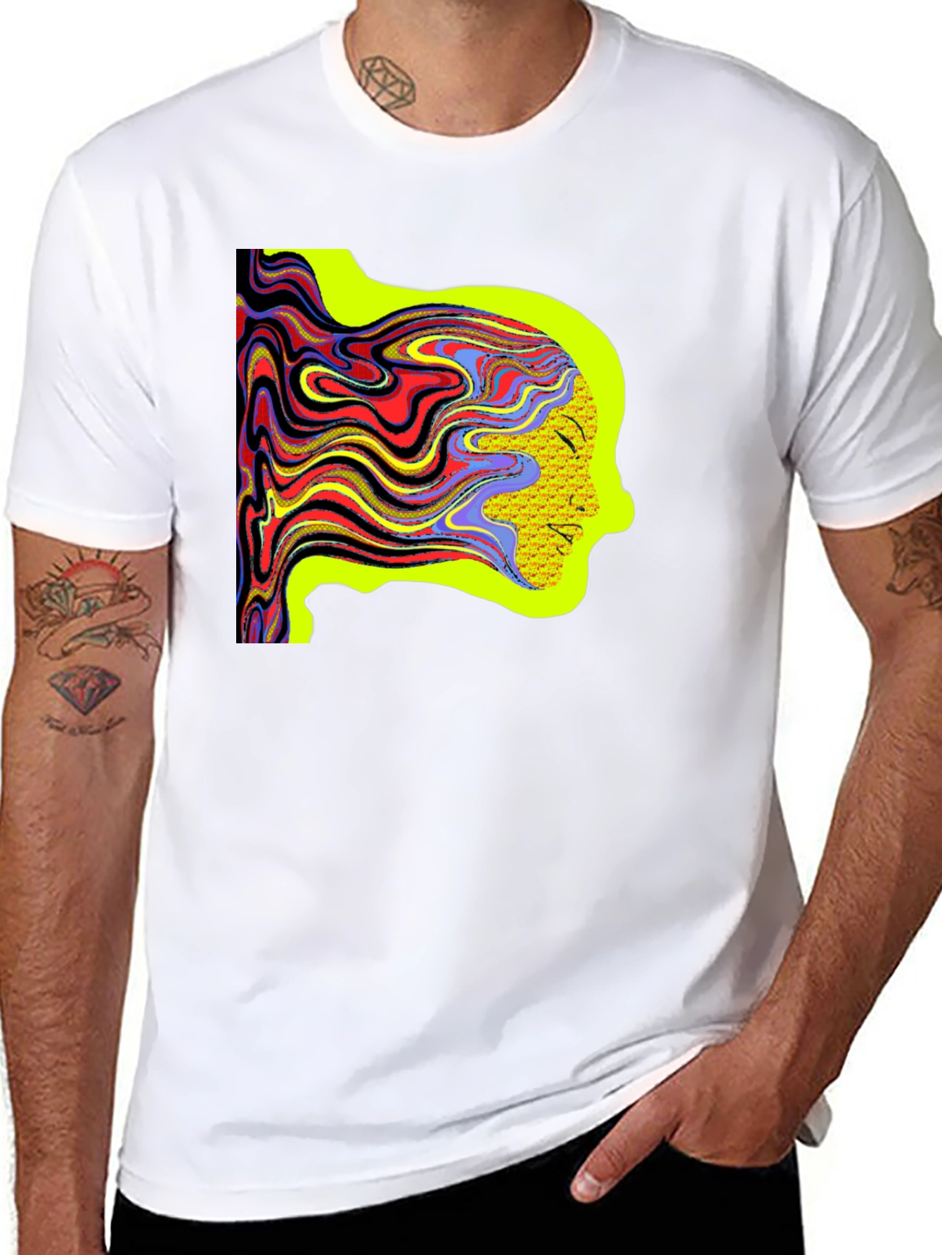 Psychedelic Woman Tee - Artistic Graphic Print Shirt