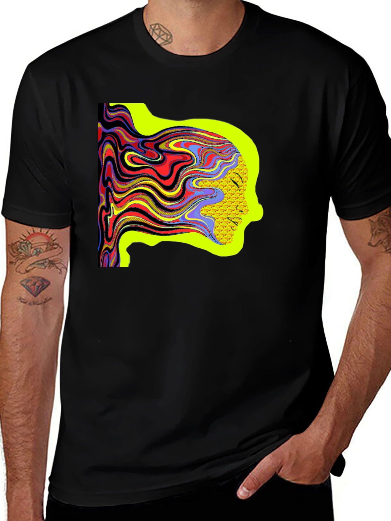 Psychedelic Woman Tee - Artistic Graphic Print Shirt