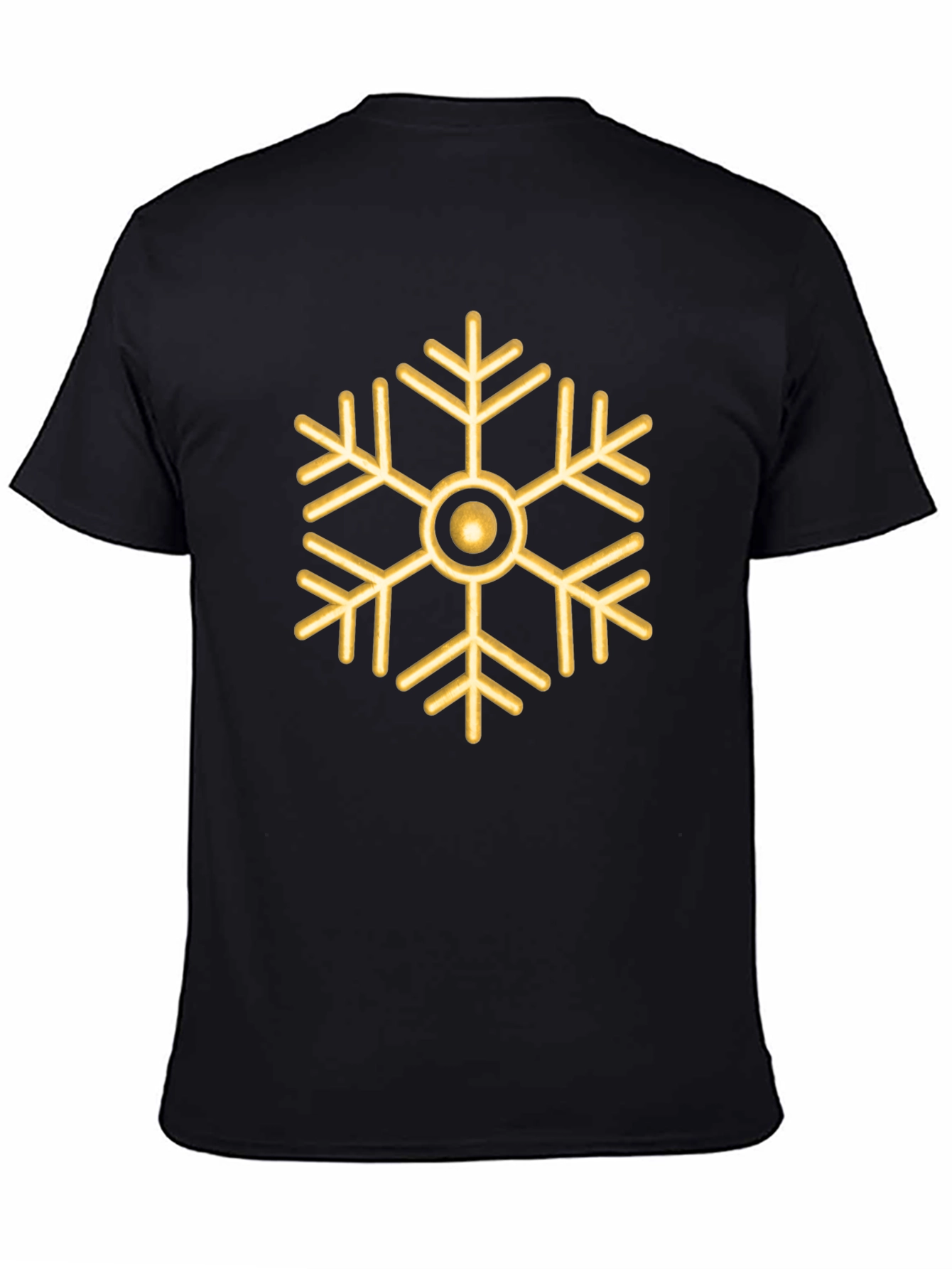Gold Snowflake Graphic Tee - Stylish Holiday Shirt