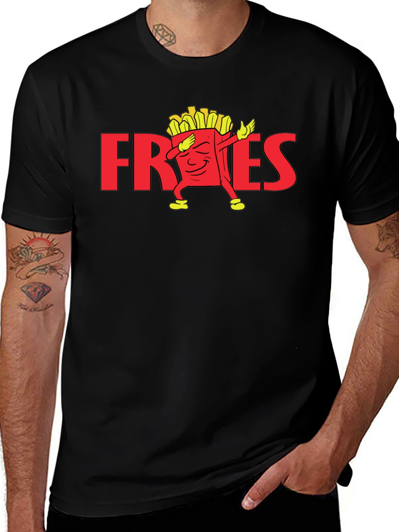 Funny Dabbing Fries Graphic T-Shirt