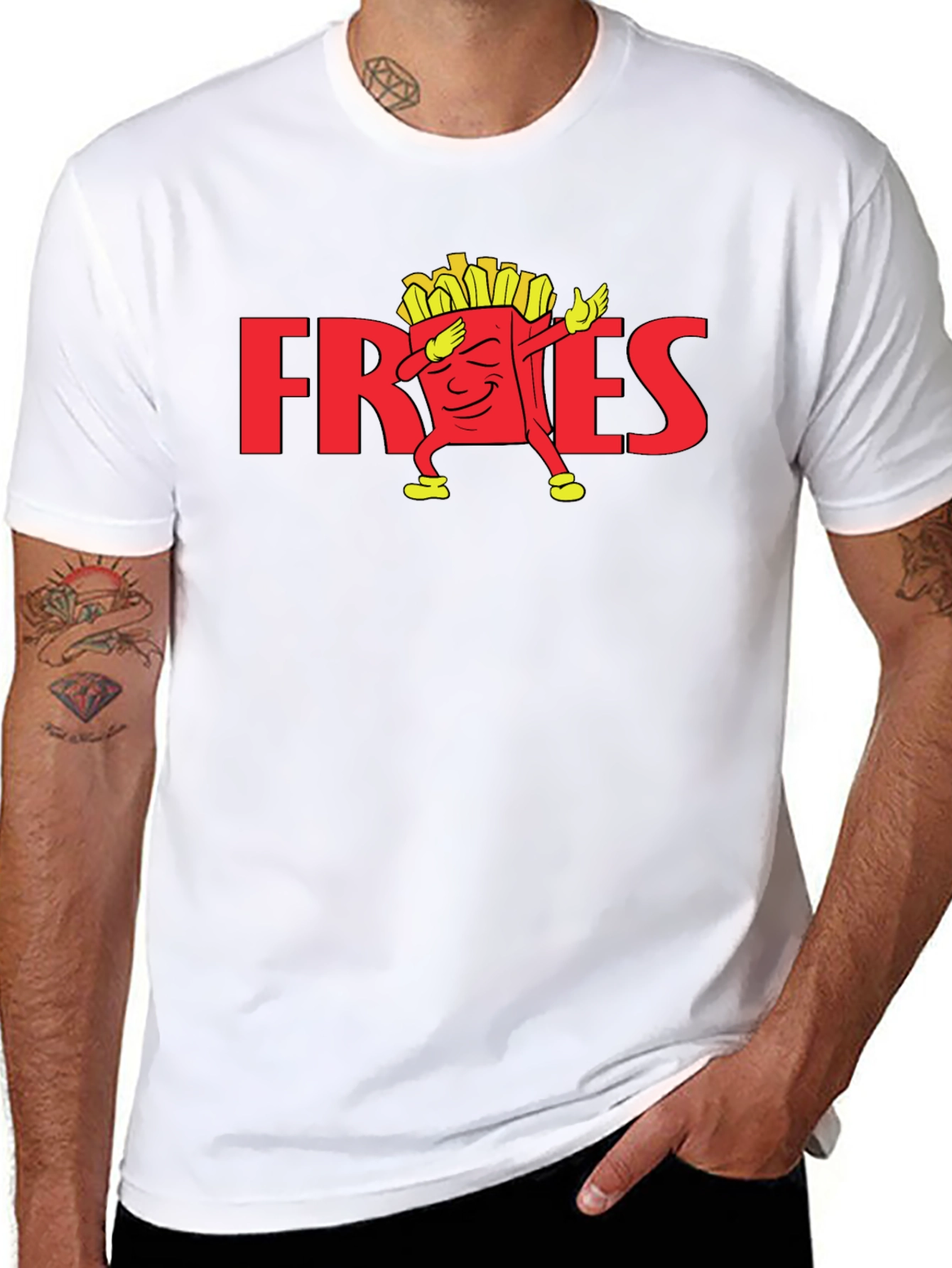 Funny Dabbing Fries Graphic T-Shirt