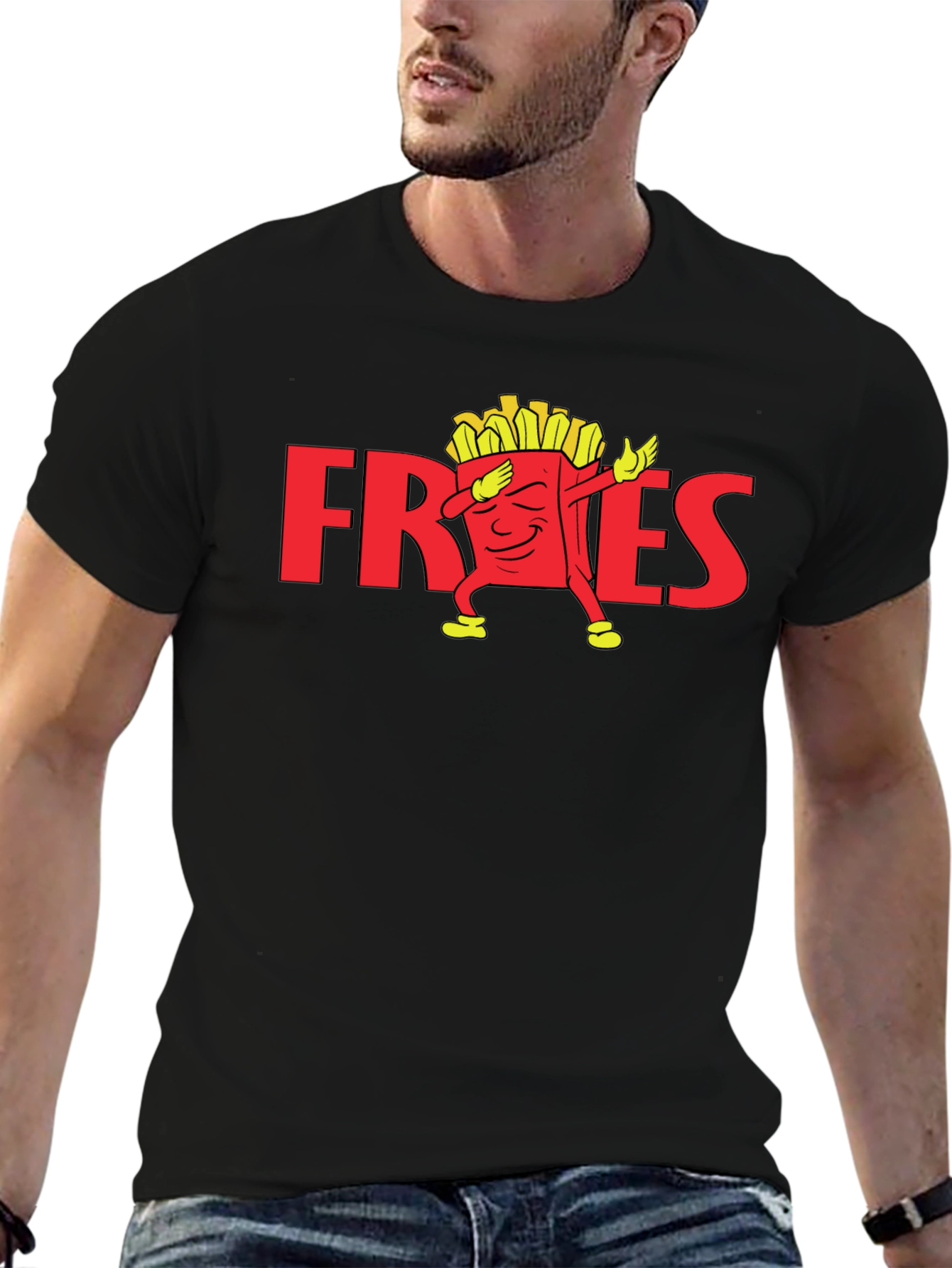 Funny Dabbing Fries Graphic T-Shirt