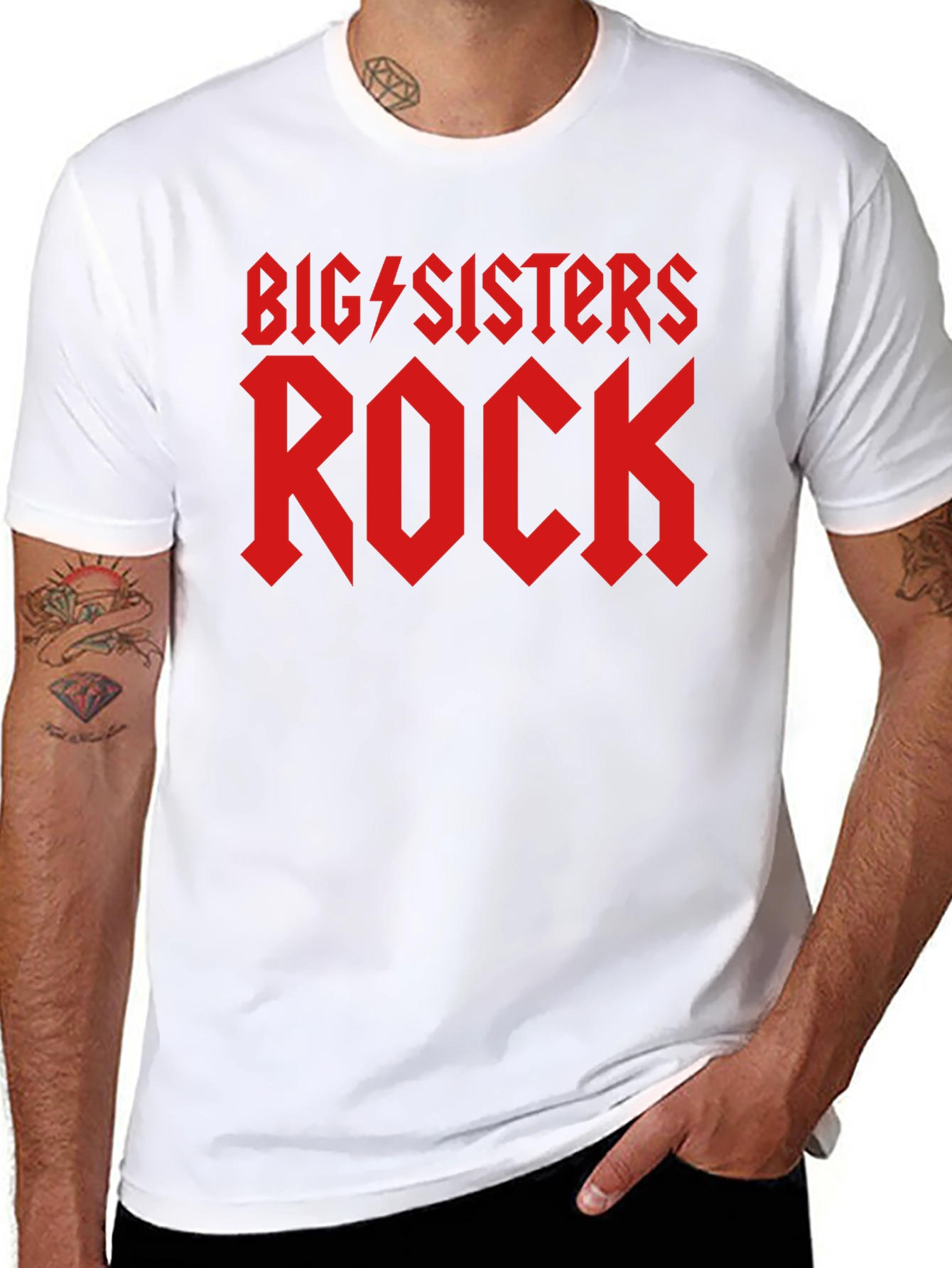 Big Sisters Rock Black T-Shirt