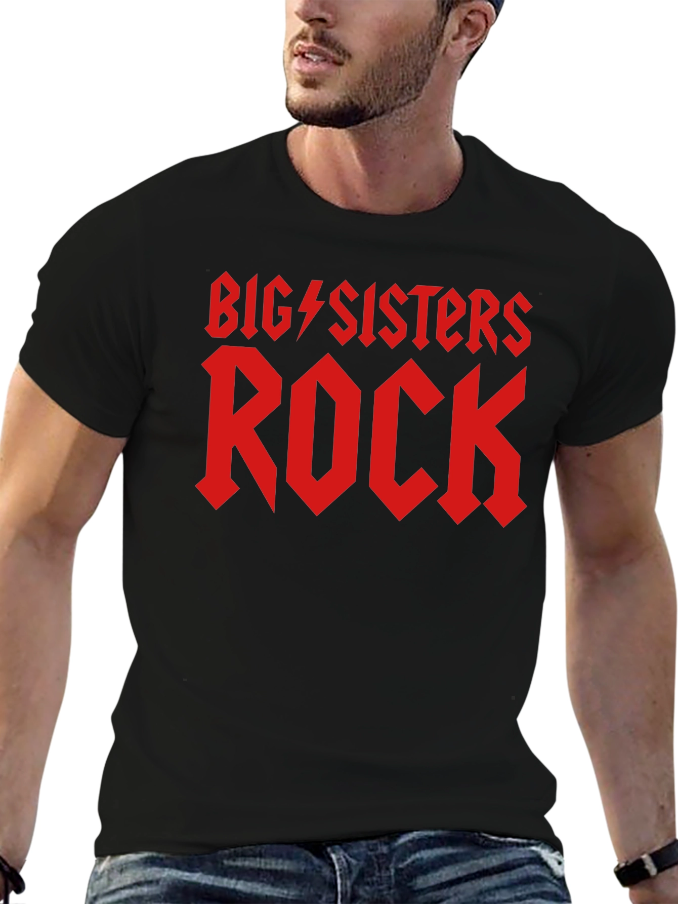 Big Sisters Rock Black T-Shirt