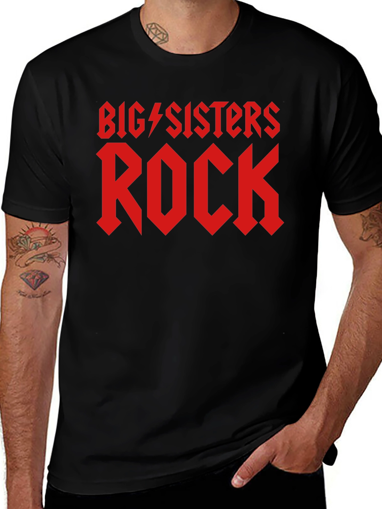 Big Sisters Rock Black T-Shirt