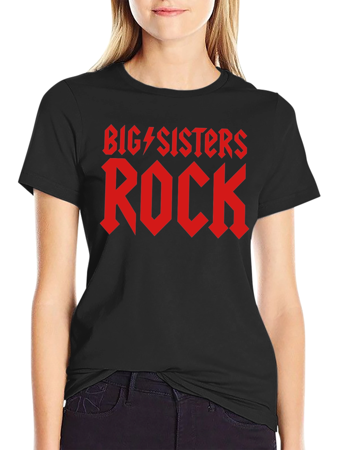 Big Sisters Rock Black T-Shirt