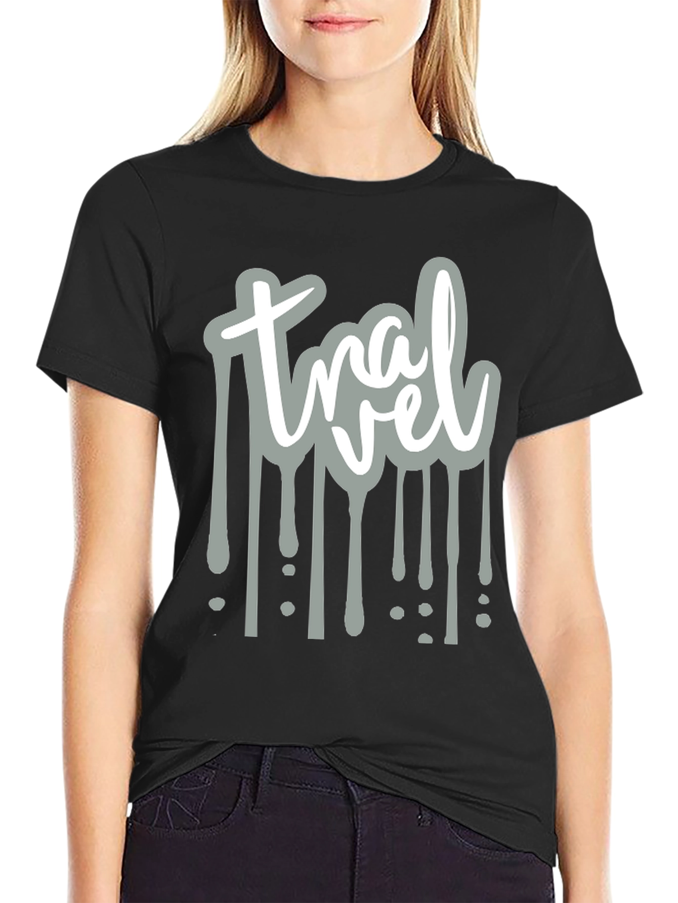 Travel Drip Graphic Tee - Mens Black T-Shirt