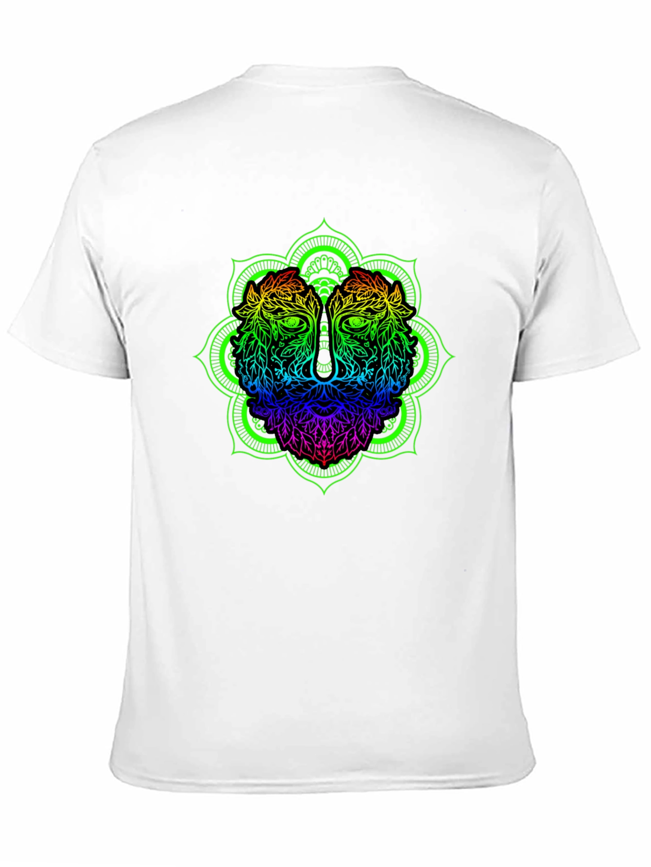 Rainbow Lion Mandala Graphic Black T-Shirt