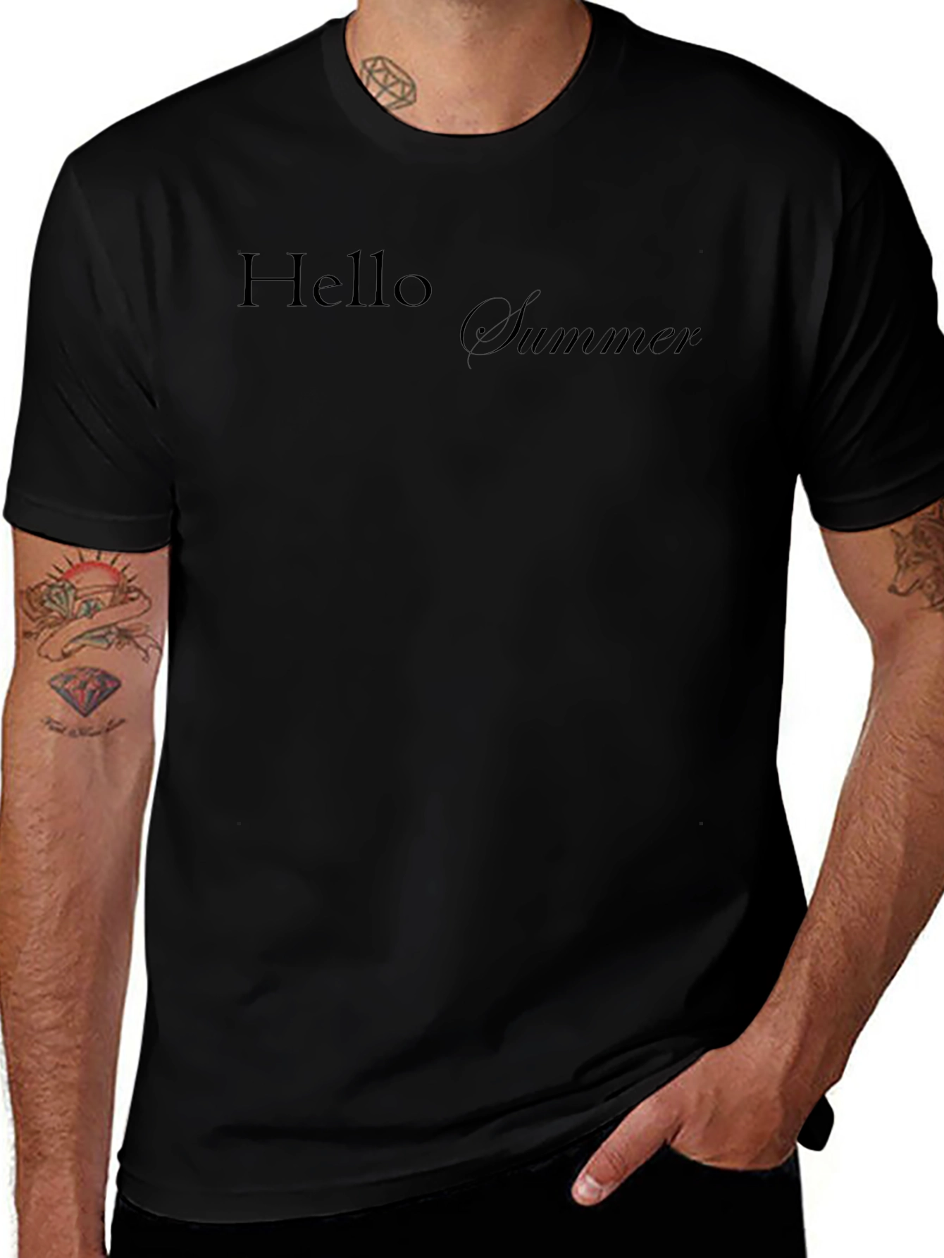 Hello Summer Black T-Shirt