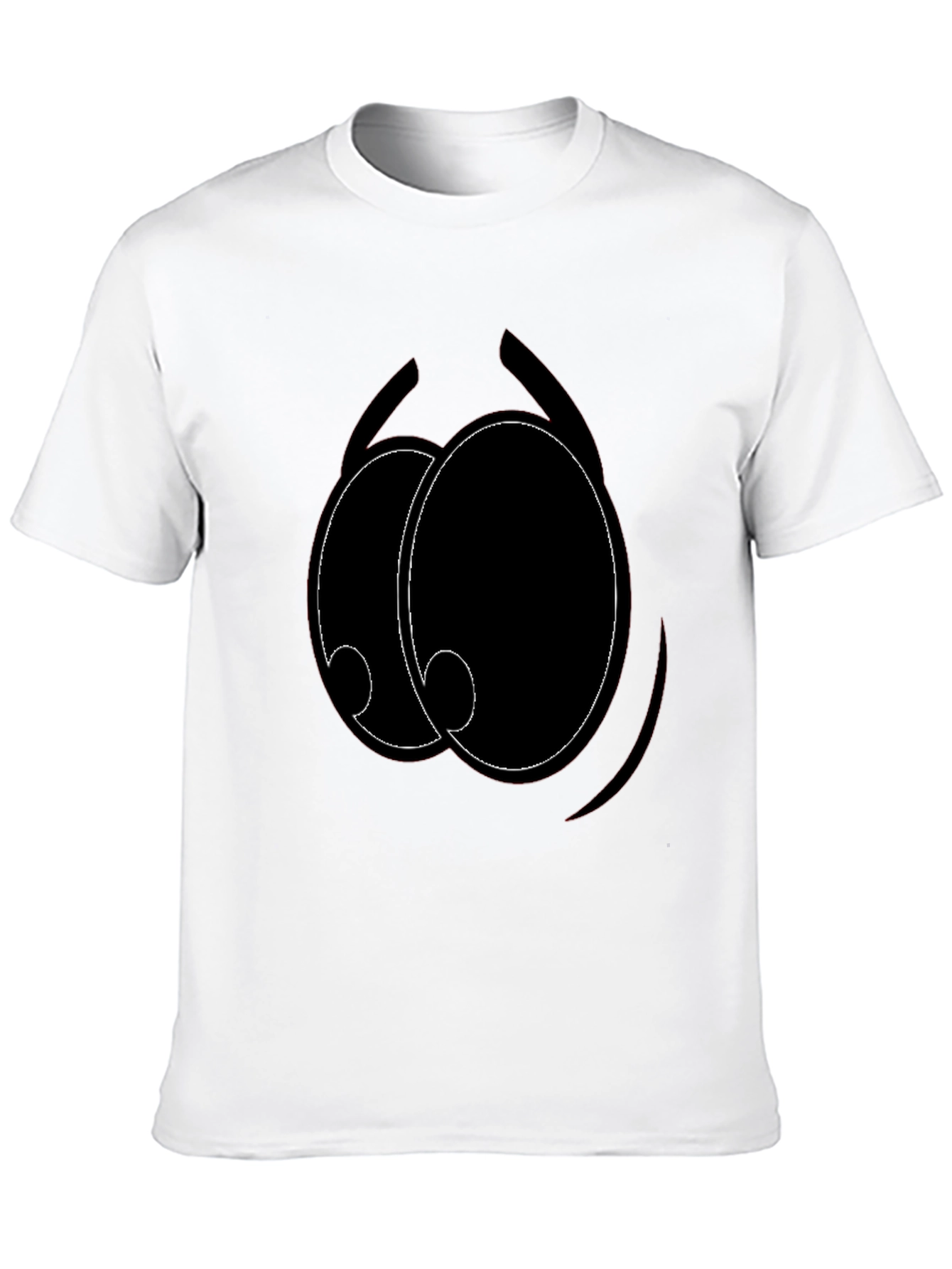 Cartoon Eyes Graphic Black T-Shirt
