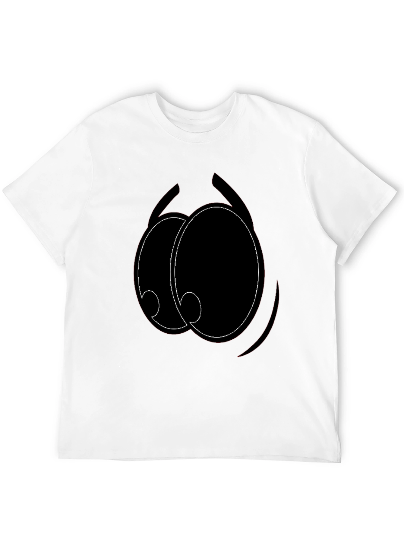 Cartoon Eyes Graphic Black T-Shirt