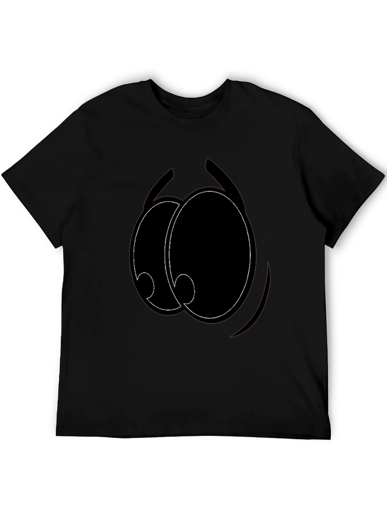 Cartoon Eyes Graphic Black T-Shirt