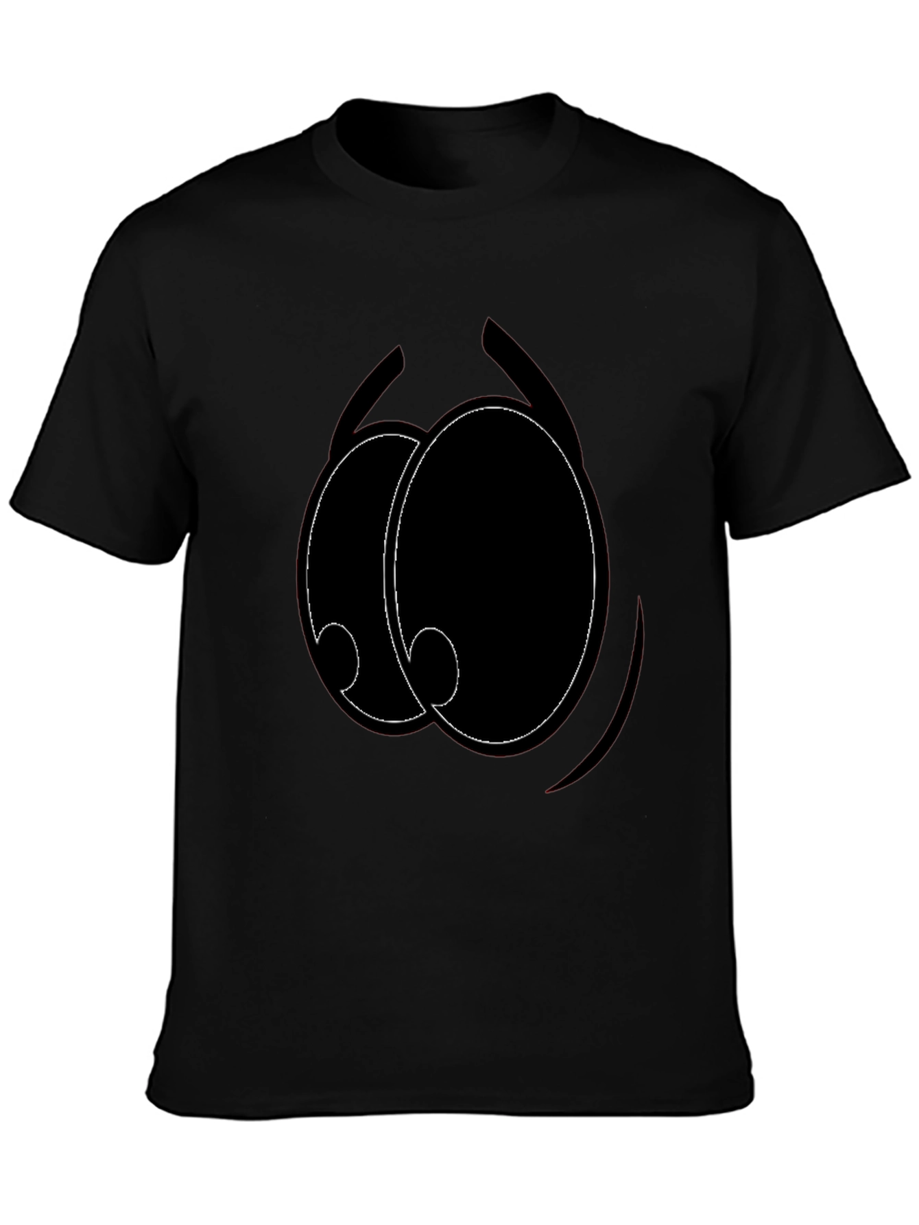Cartoon Eyes Graphic Black T-Shirt