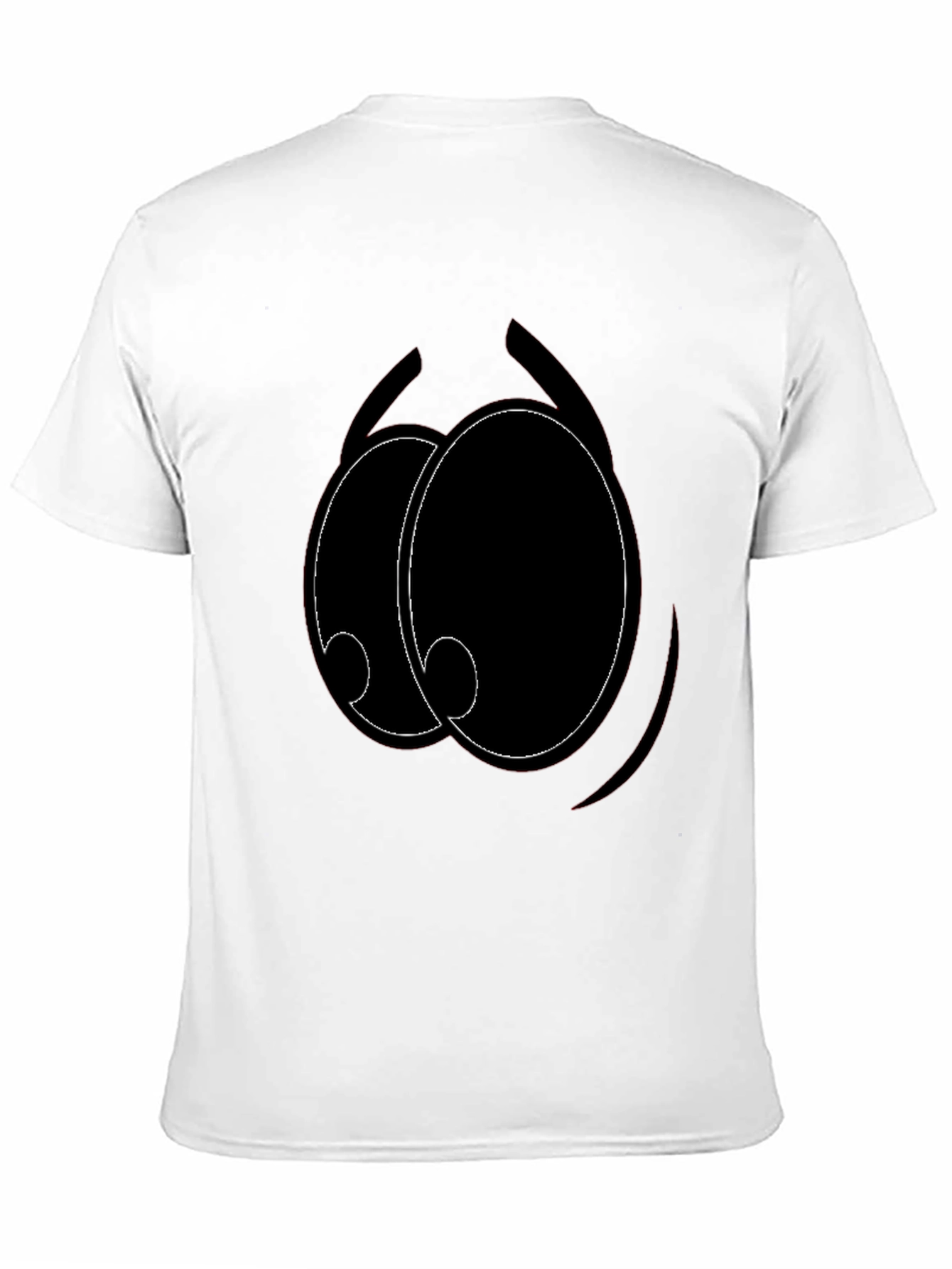 Cartoon Eyes Graphic Black T-Shirt