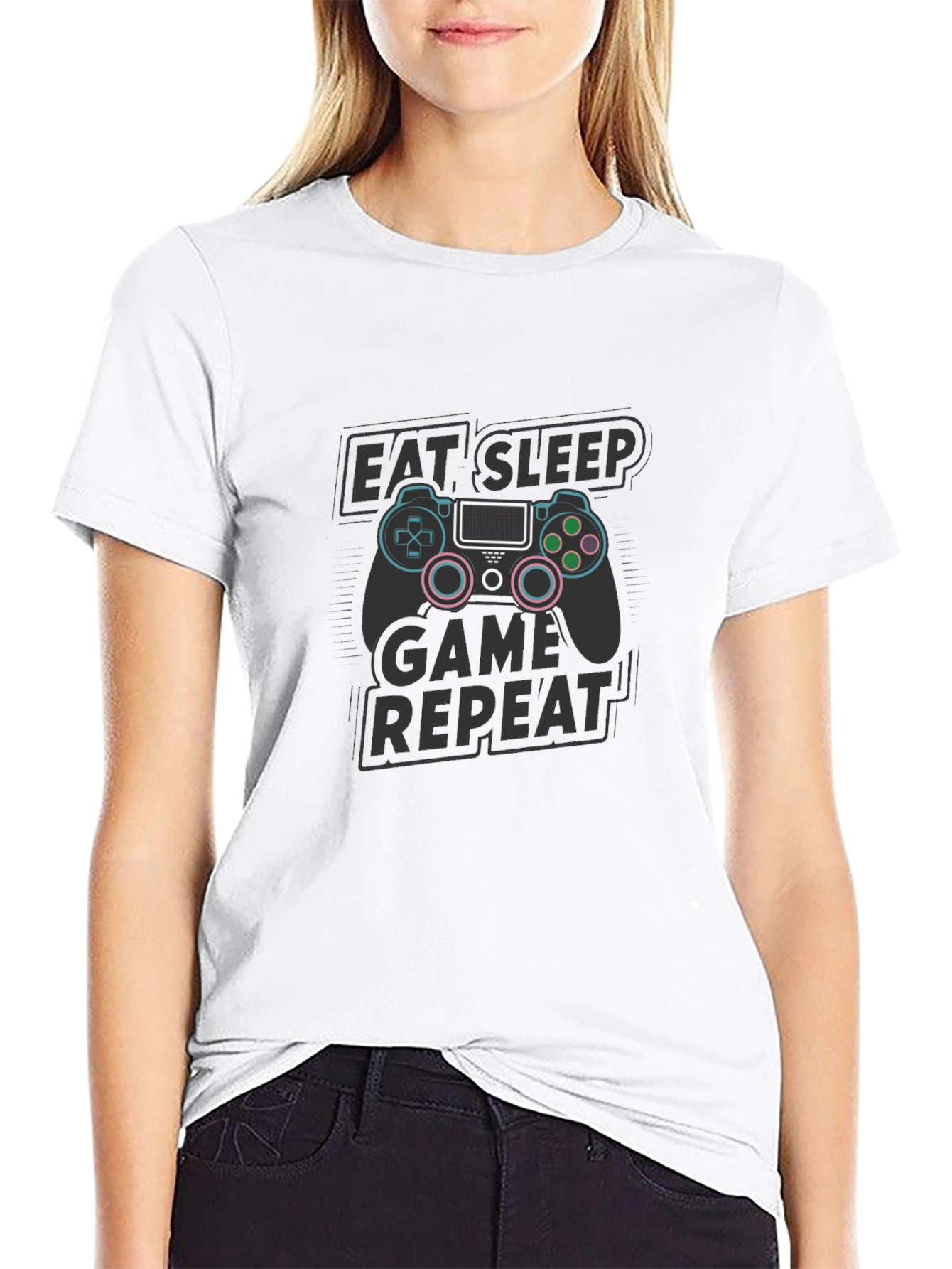 Eat Sleep Game Repeat T-Shirt - Gamer Style Tee
