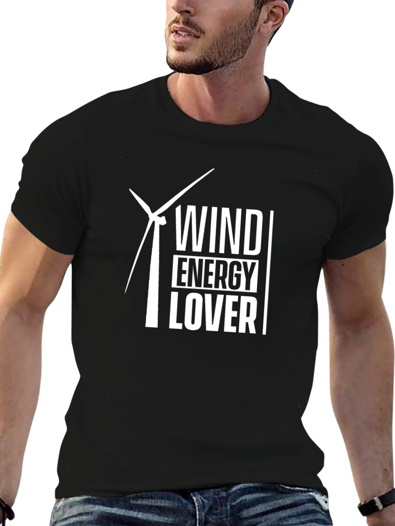 Wind Energy Lover T-Shirt - Black Cotton Tee