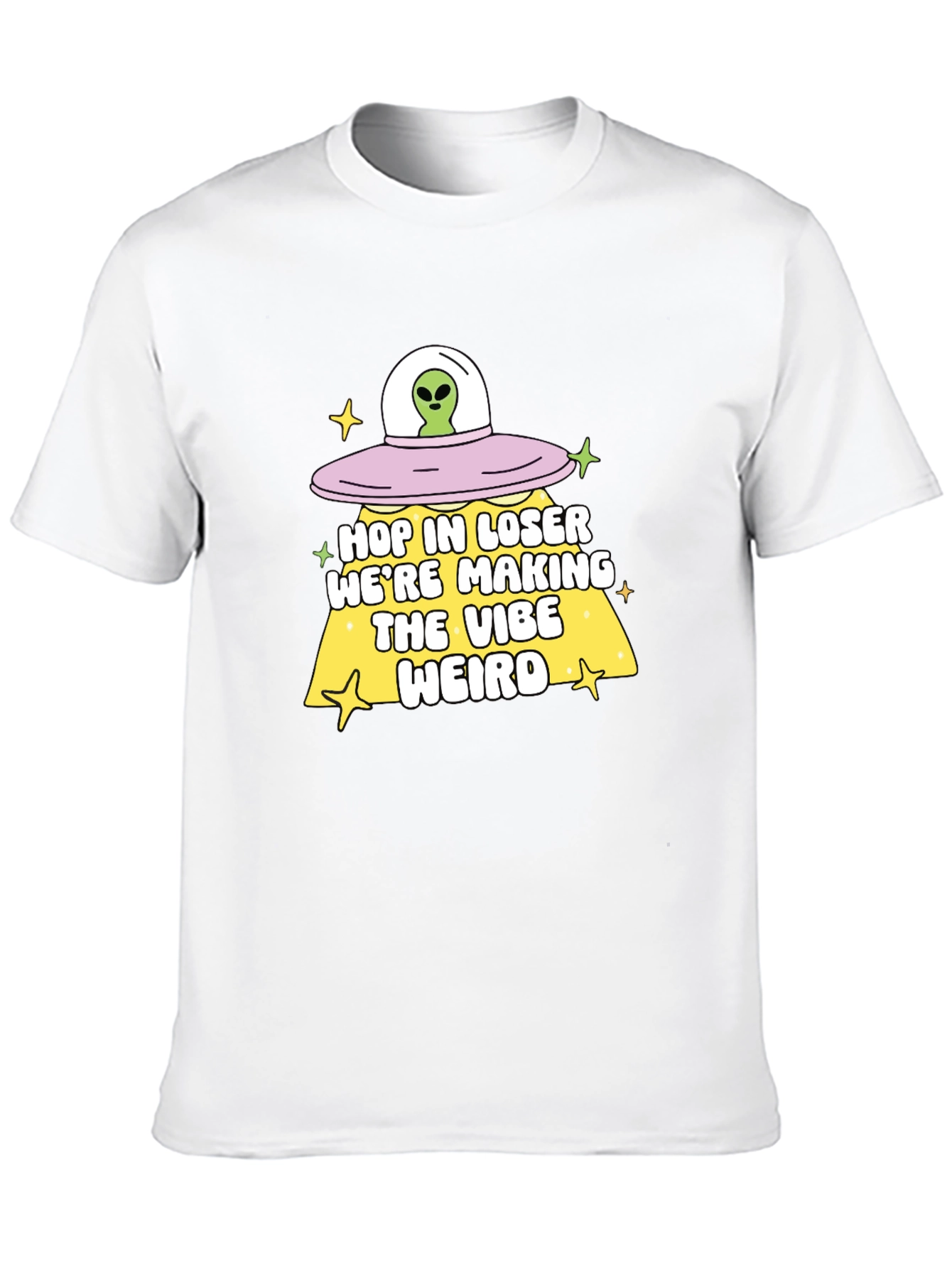 Alien UFO Hop In Loser Graphic T-Shirt