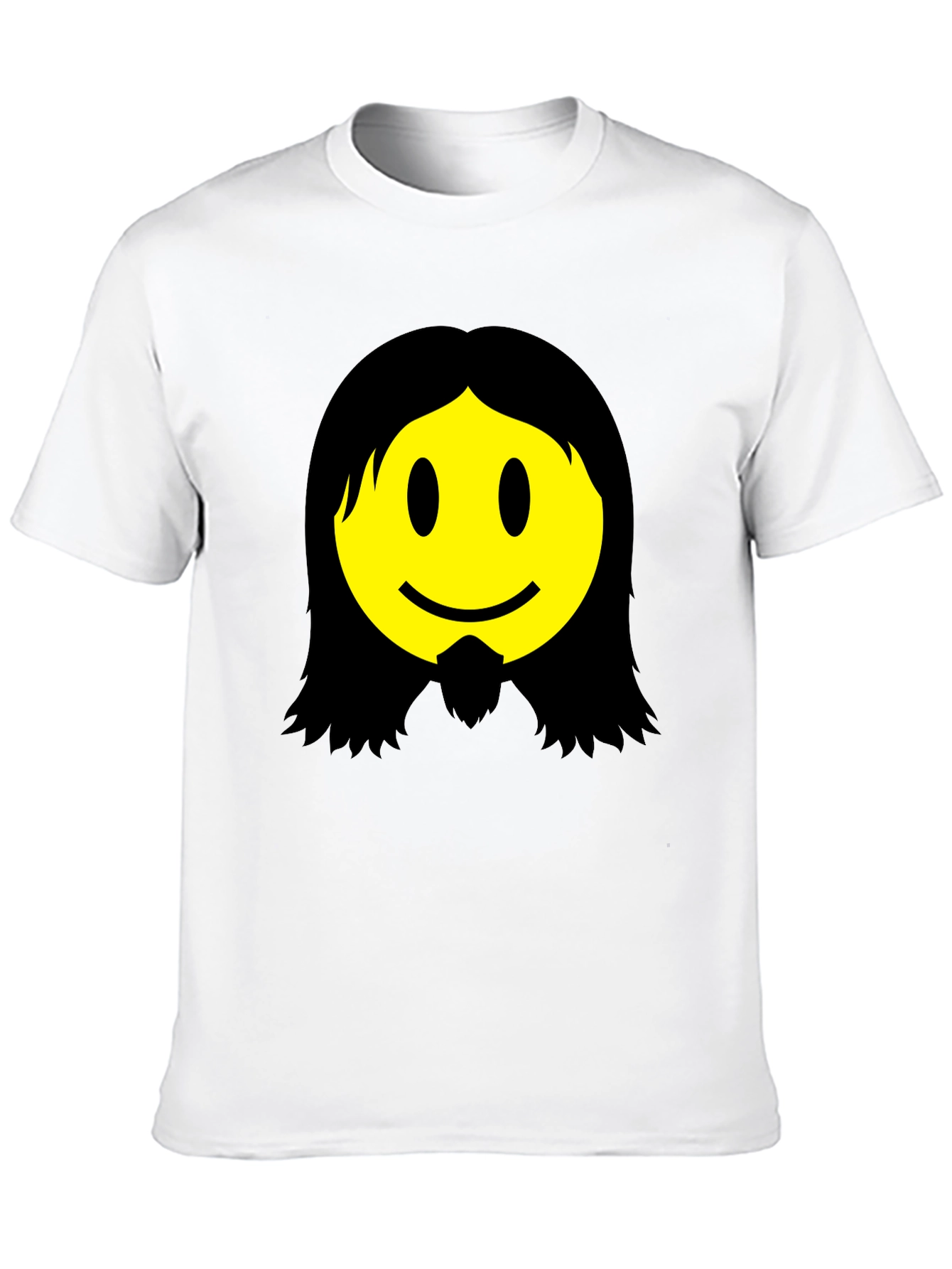 Jesus Smiley Face Graphic T-Shirt - Black