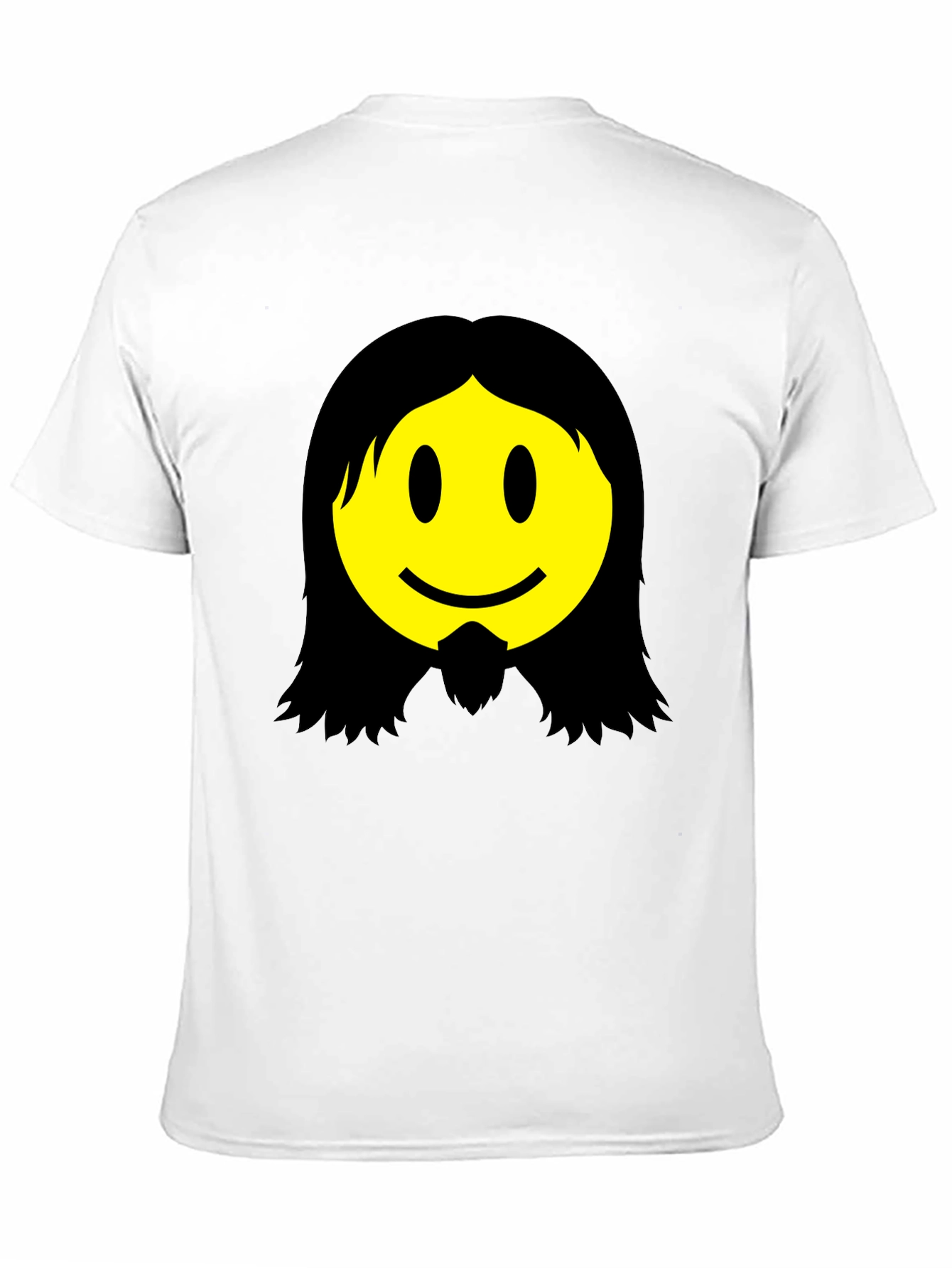 Jesus Smiley Face Graphic T-Shirt - Black