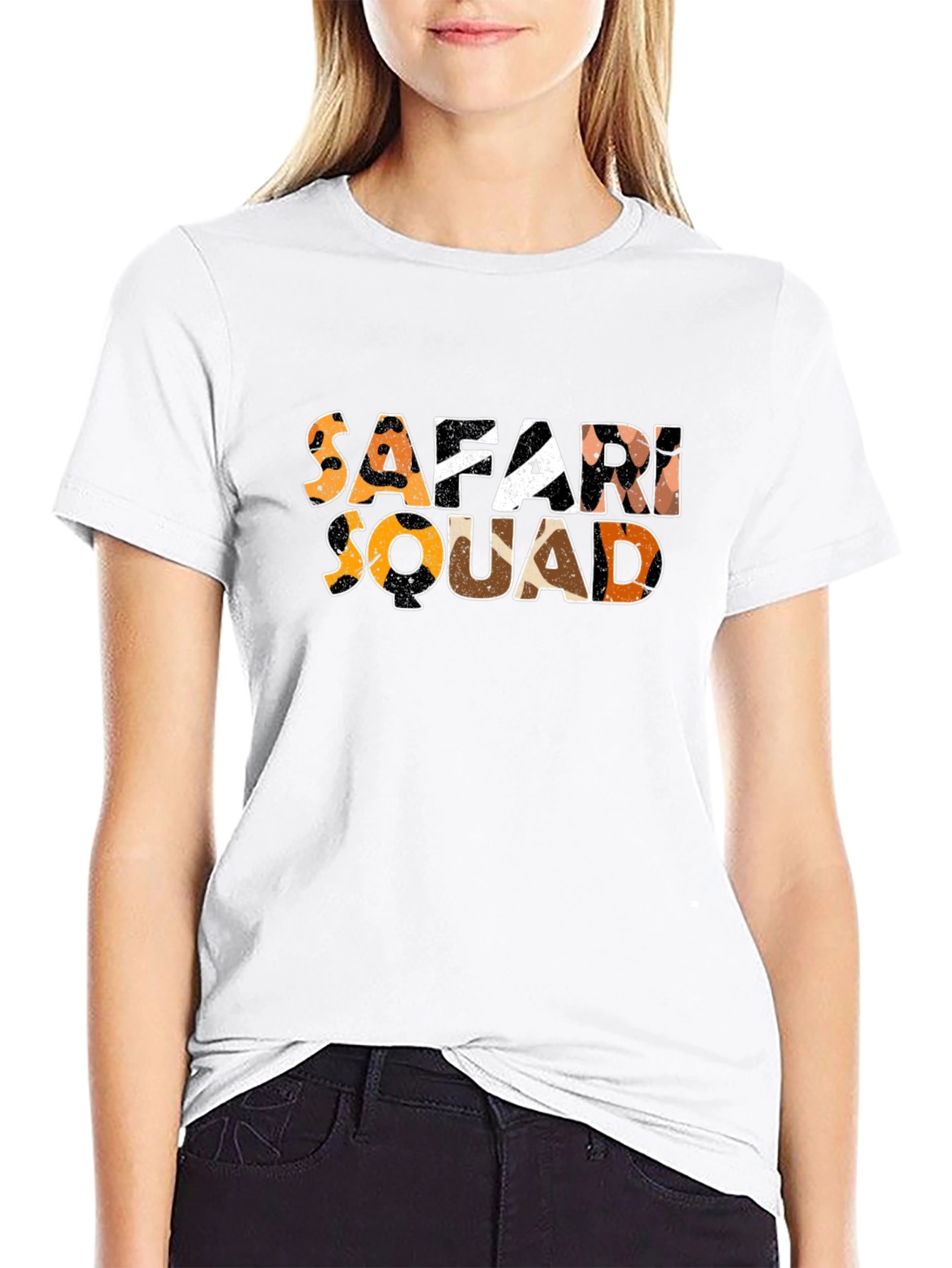 Safari Squad Graphic Tee - Stylish Animal Print Design