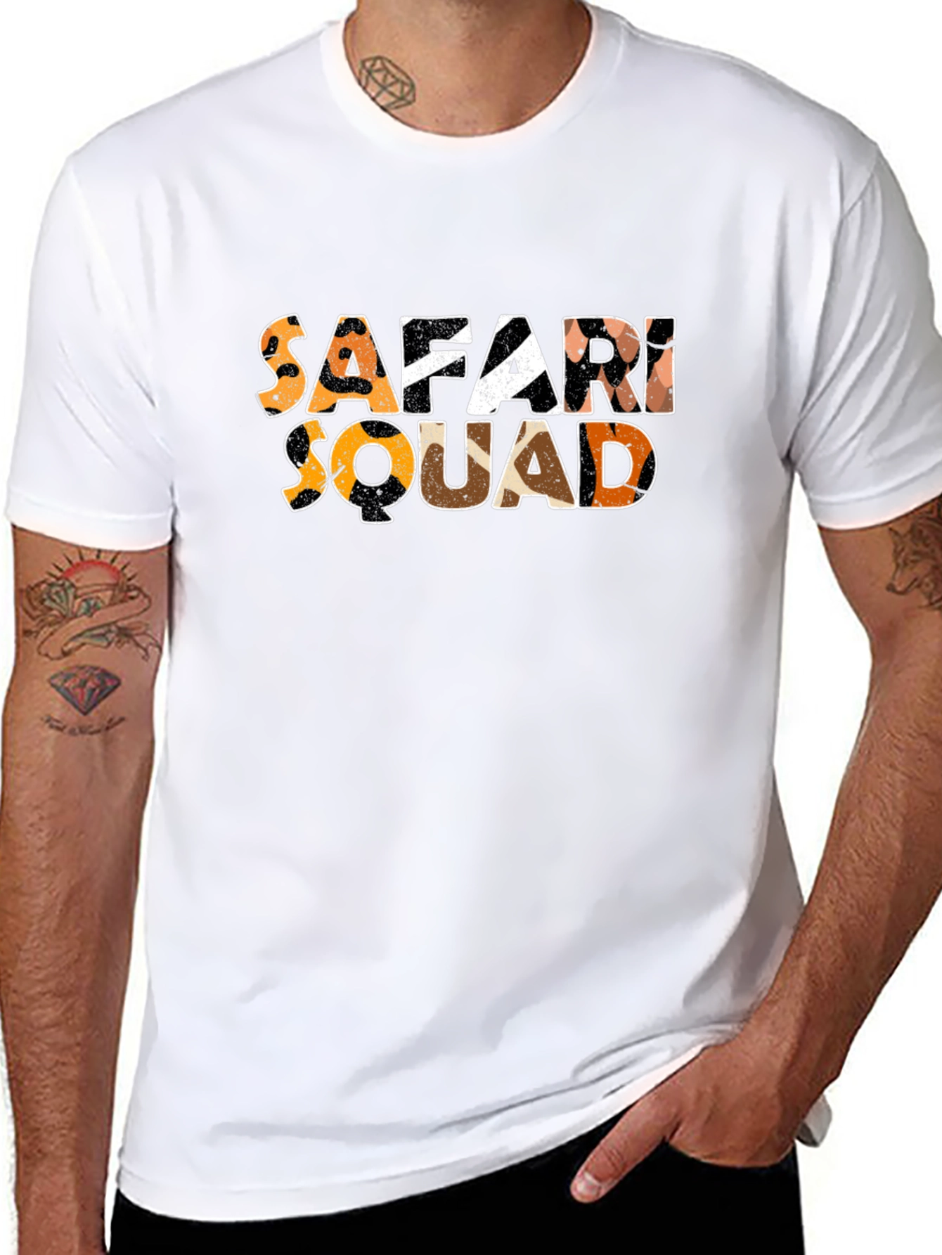 Safari Squad Graphic Tee - Stylish Animal Print Design