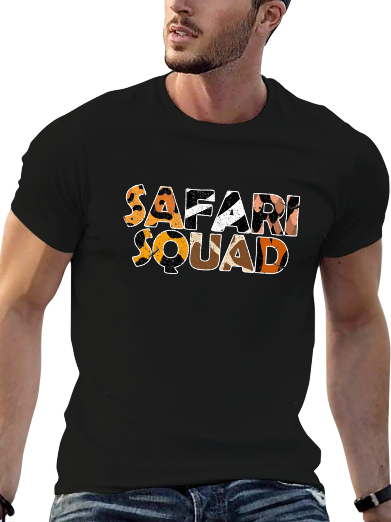 Safari Squad Graphic Tee - Stylish Animal Print Design