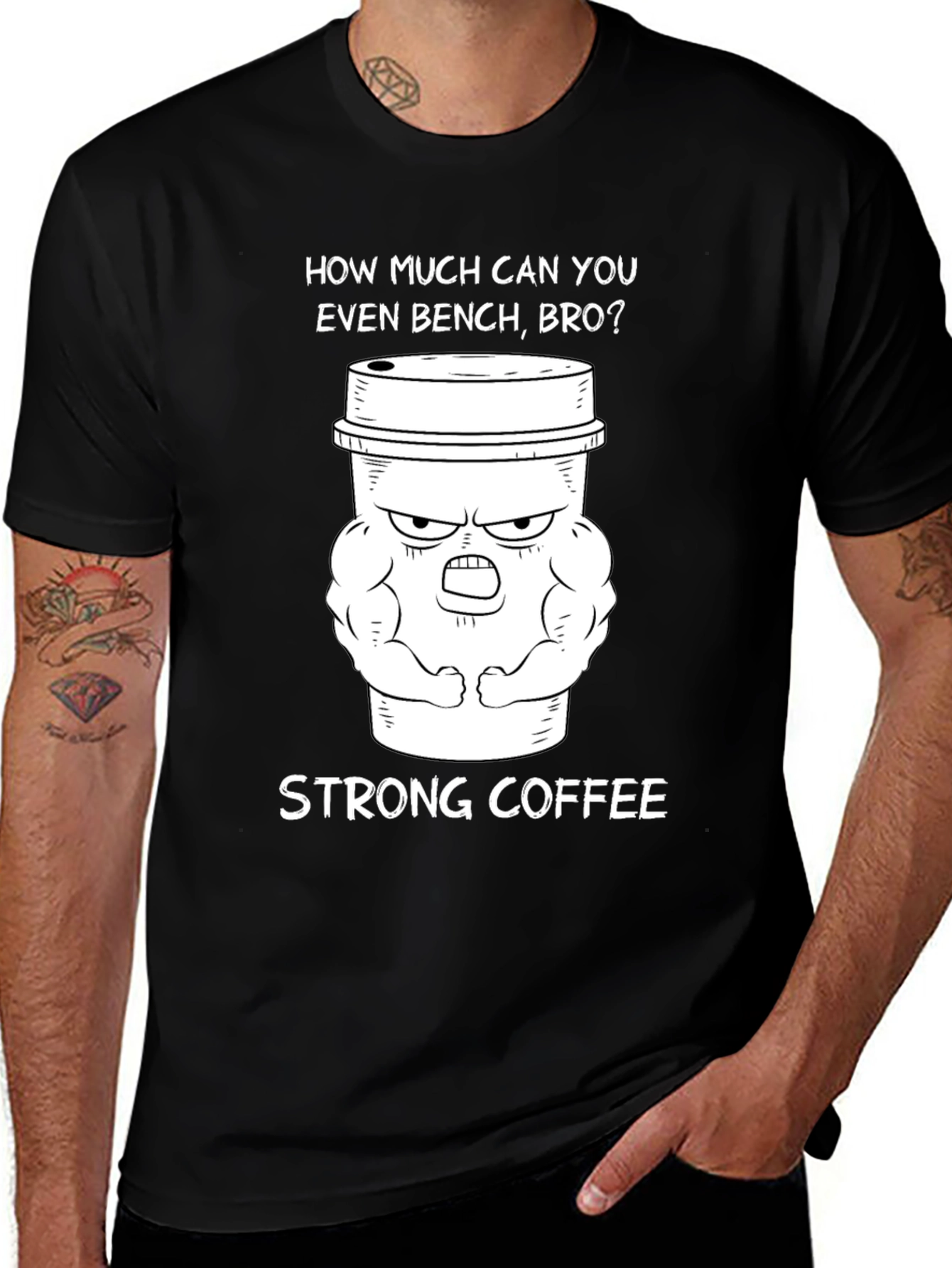 Strong Coffee Graphic T-Shirt - Gym Humor Tee