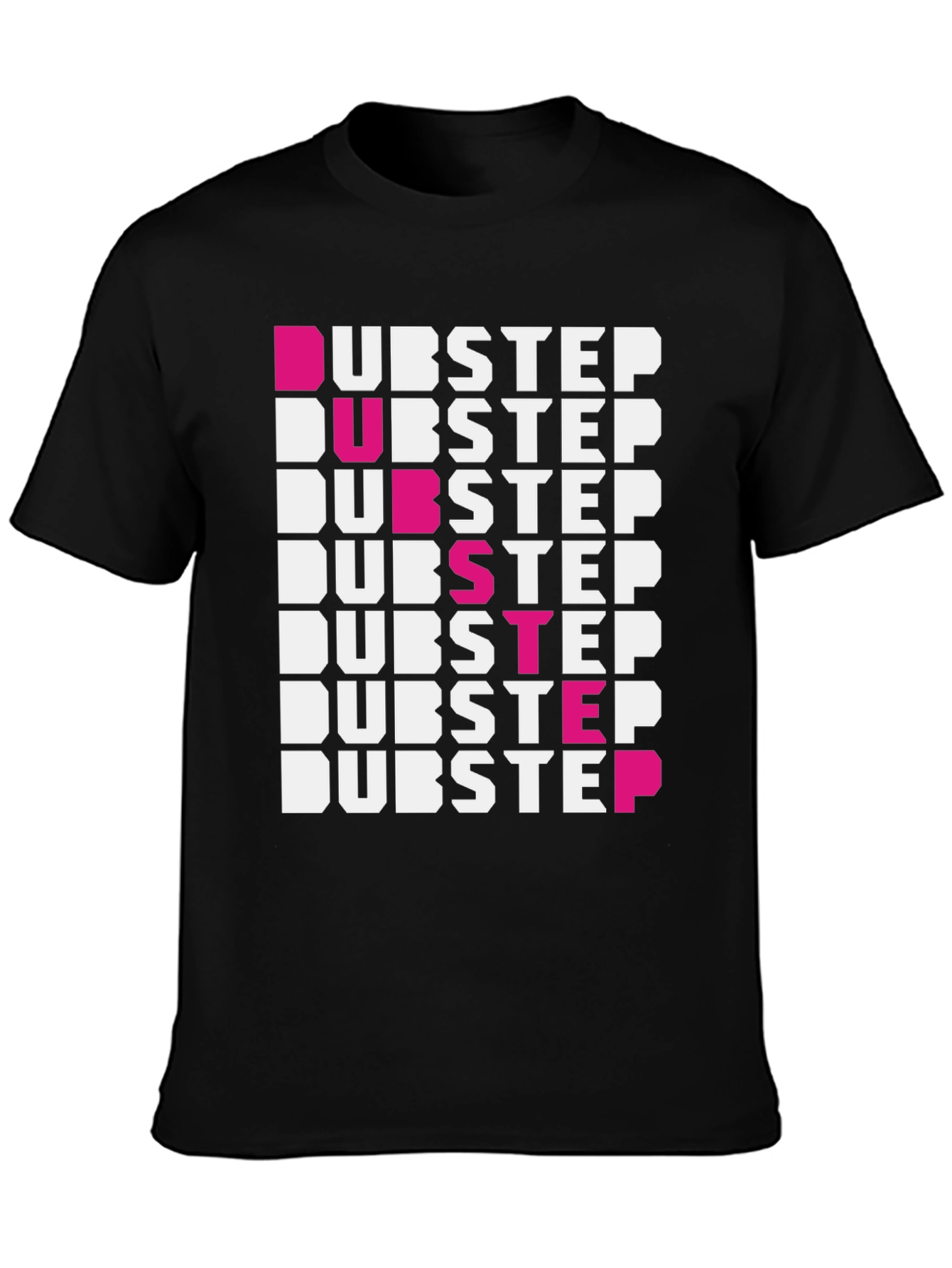 Dubstep Graphic Print Black T-Shirt