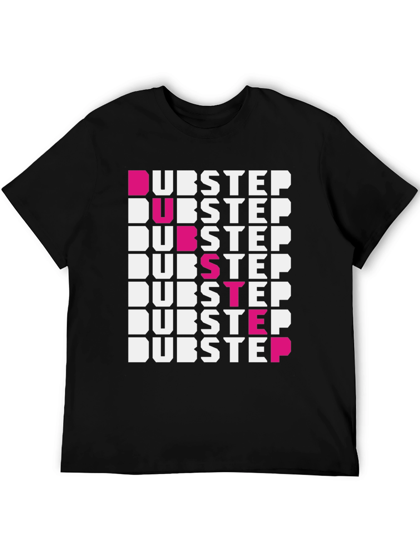 Dubstep Graphic Print Black T-Shirt