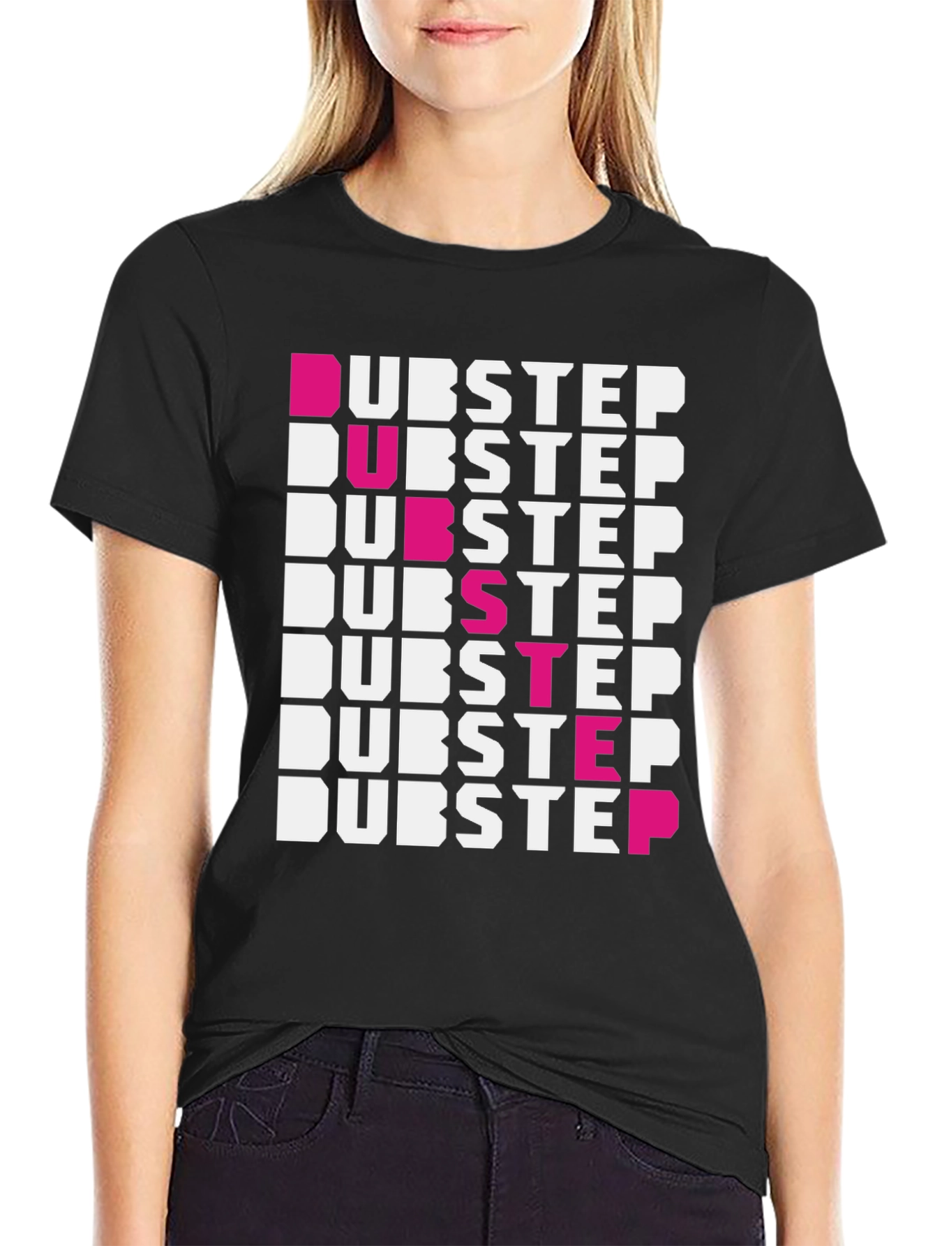Dubstep Graphic Print Black T-Shirt