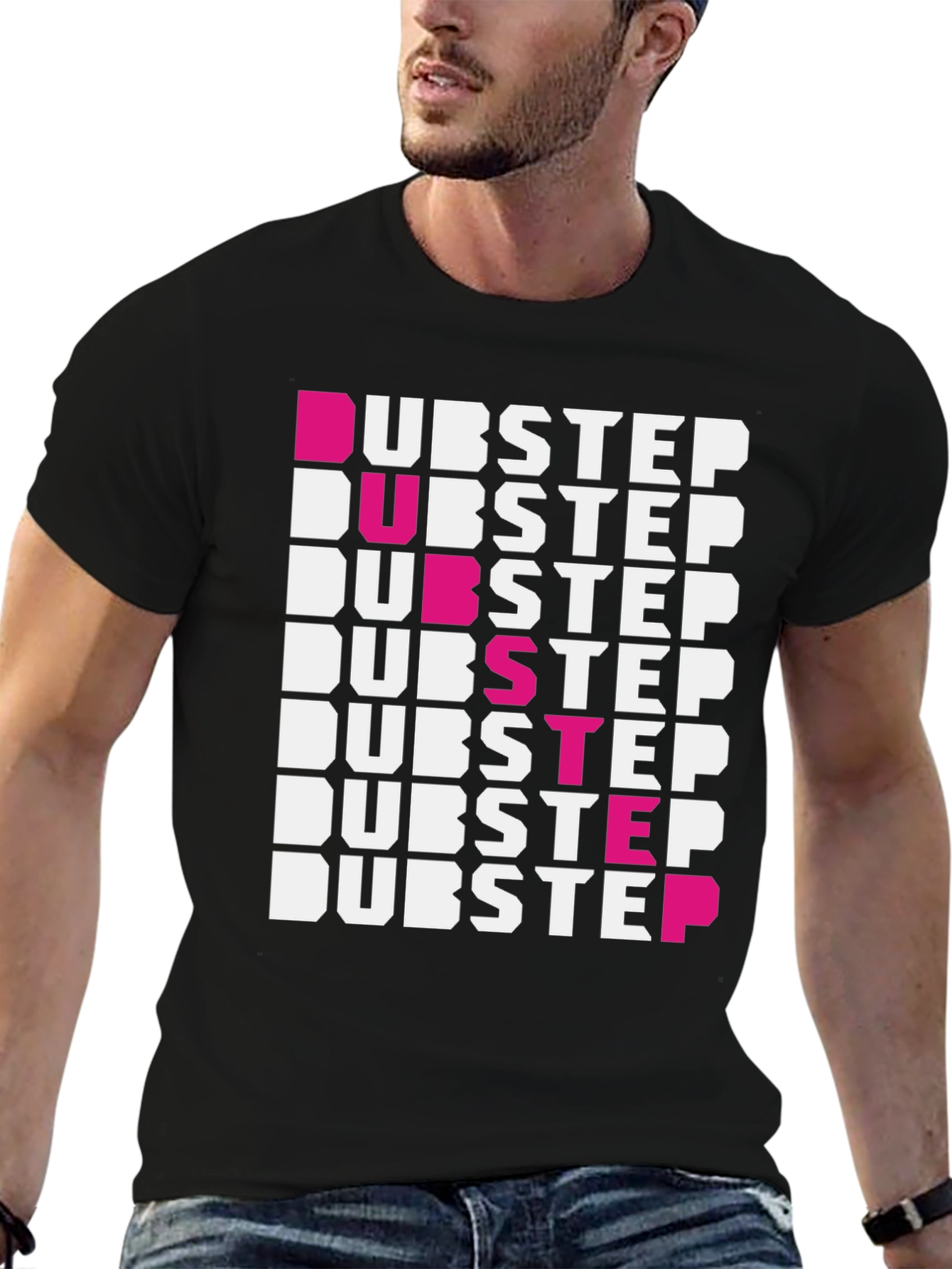 Dubstep Graphic Print Black T-Shirt