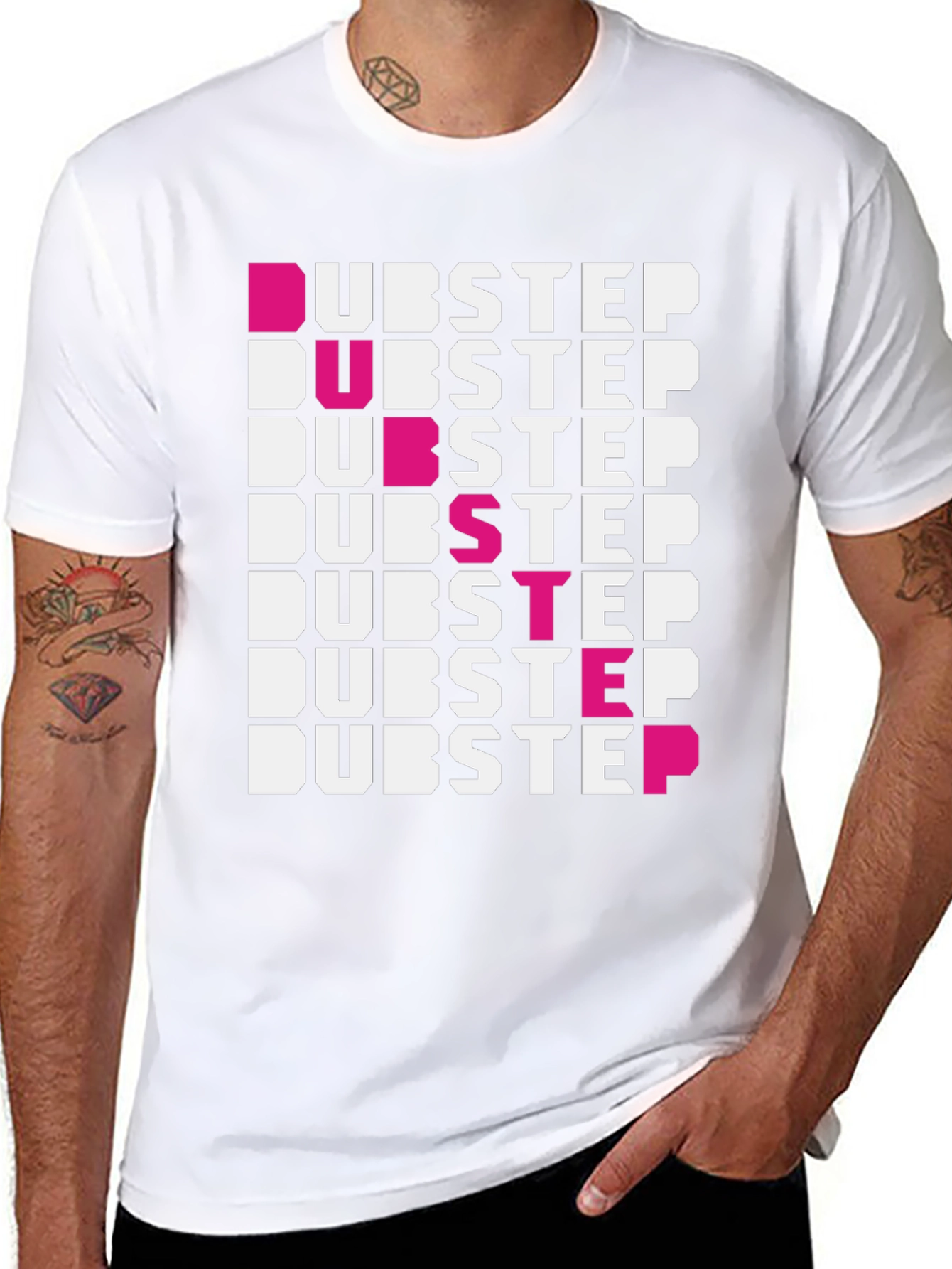 Dubstep Graphic Print Black T-Shirt