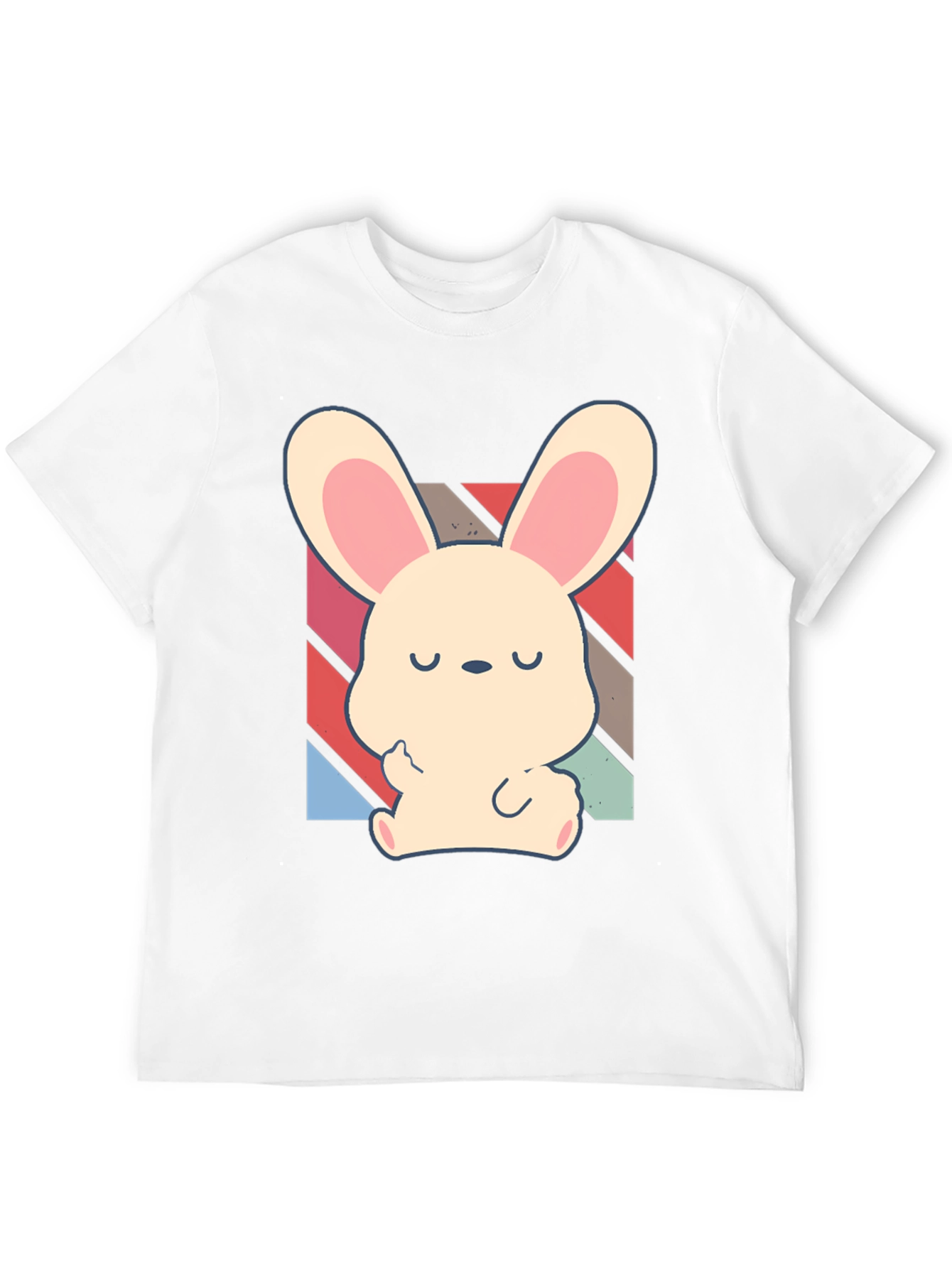 Cute Bunny Graphic Tee - Unisex Black Cotton Shirt