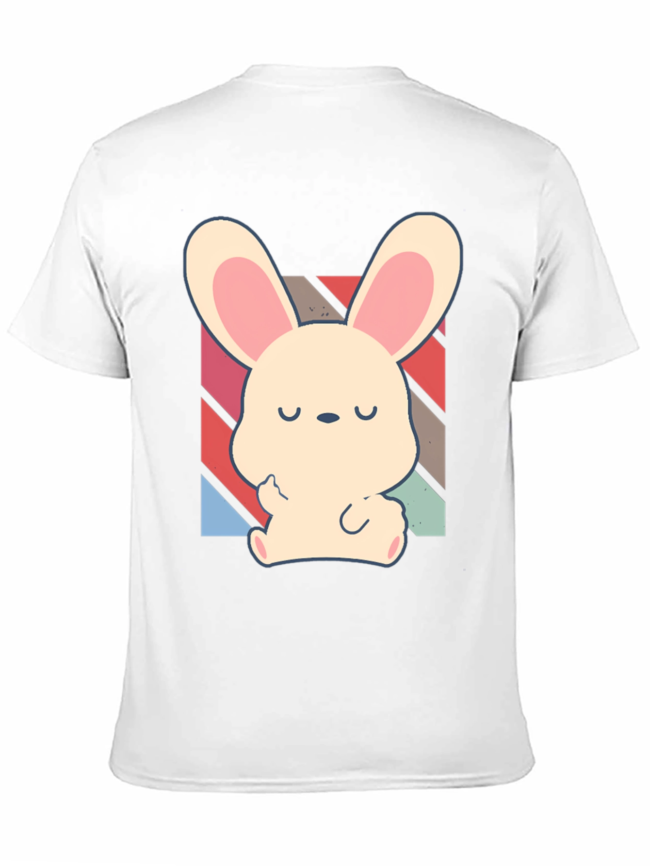 Cute Bunny Graphic Tee - Unisex Black Cotton Shirt